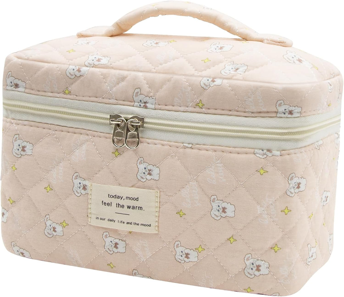 Large Makeup Bag, Cute Cosmetic Bag for Women Girls, Floral Coquette Aesthetic Toiletry Bag, Travel Make Up Organizer Bag (BDLH)