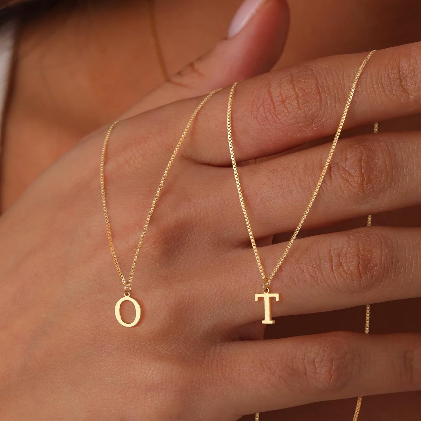 Personalized Gold Initial Necklace - Dainty Letter Choker for Women