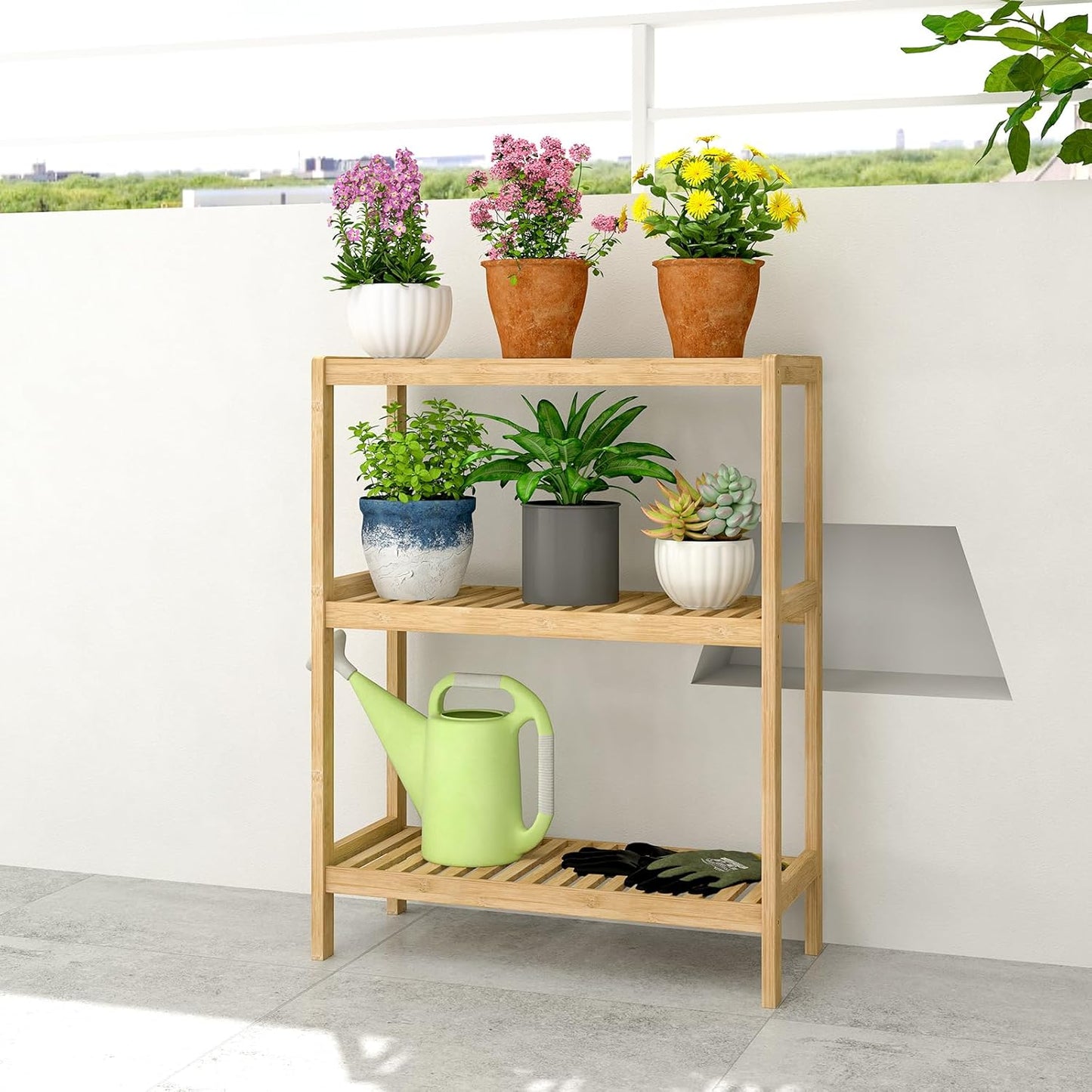 Bamboo Bathroom Shelf, Stand Utility Storage Shelf Multifunctional Bathroom  (3-Tier)