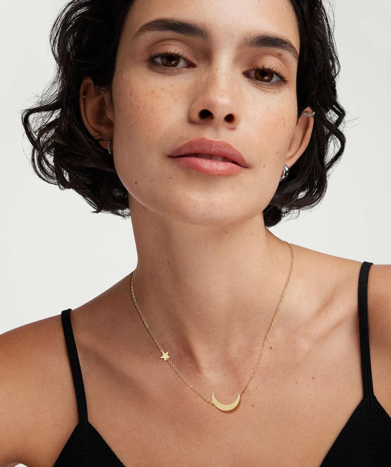 14K Gold Plated Dainty Necklace, Tiny Love Heart Star CZ Leaf Pendant Chain for Women | Everyday Minimalist Gift