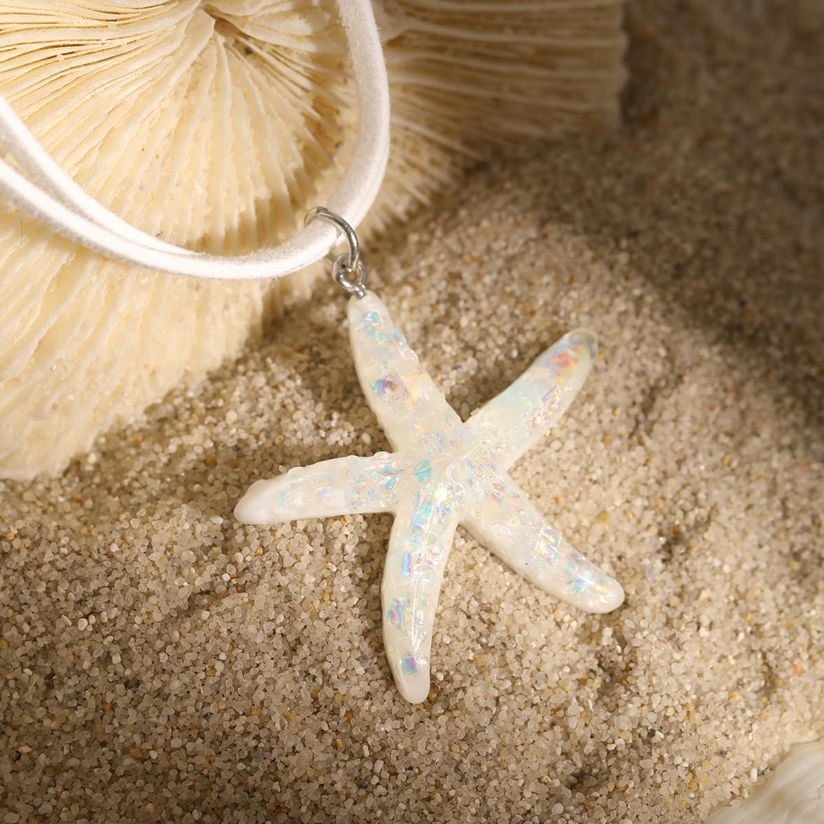 Starfish & Shell Gold Jewelry Set - Beachy Necklace & Earrings for Women