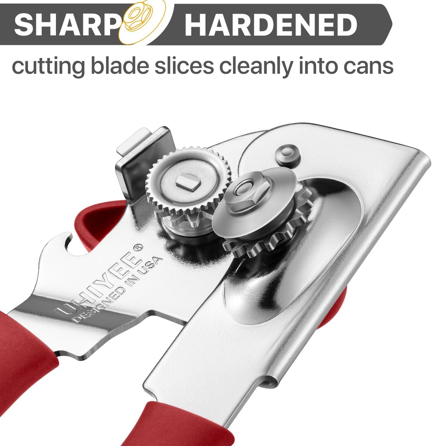 Manual Can Opener for Seniors, Heavy Duty with Comfort Grip & Magnet for Kitchen Camping