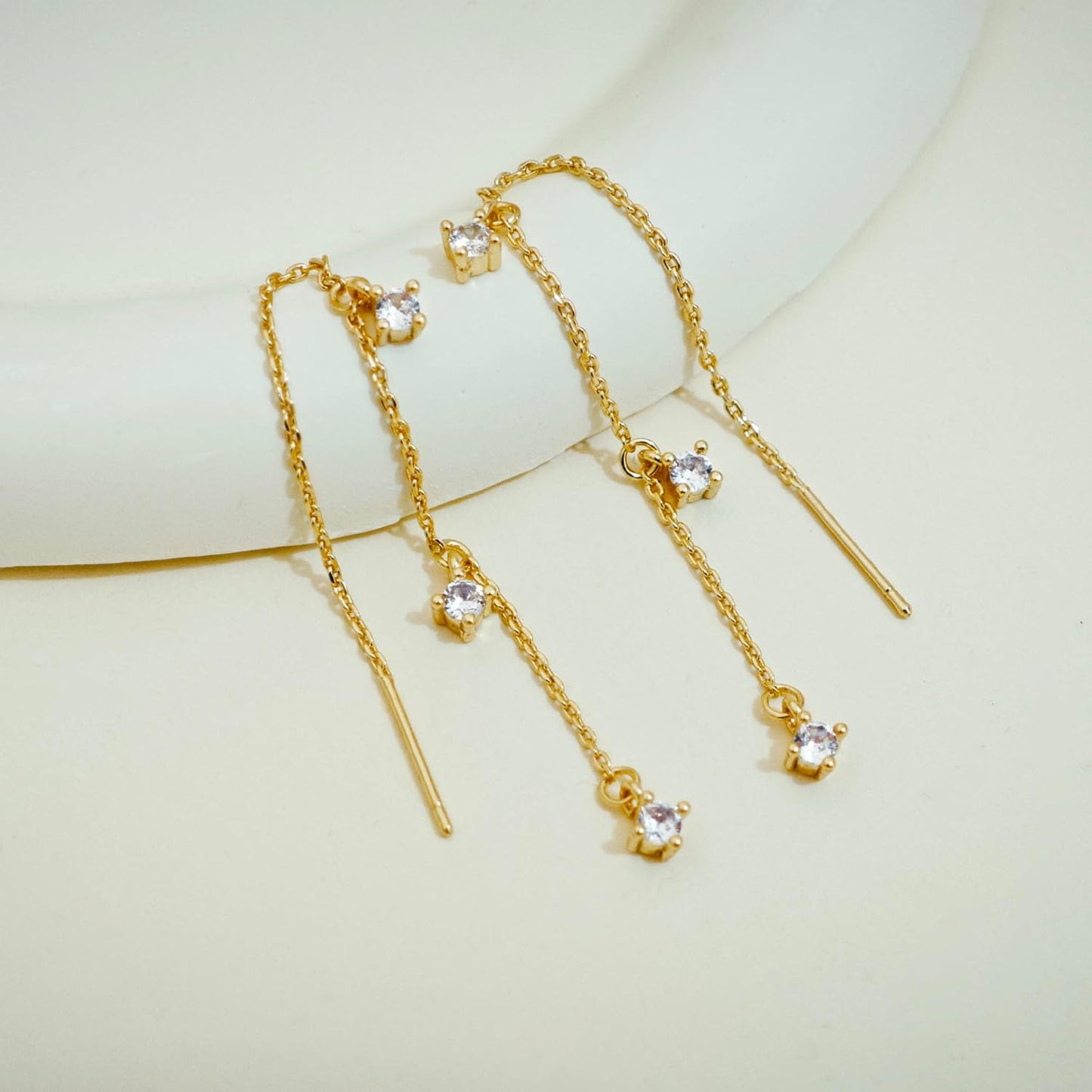 Gold Earrings for Women Trendy, Simple Dainty 14K Gold Plated Paperclip Square Chain Link Dangle Pin Stud Huggie Earrings Lightweight