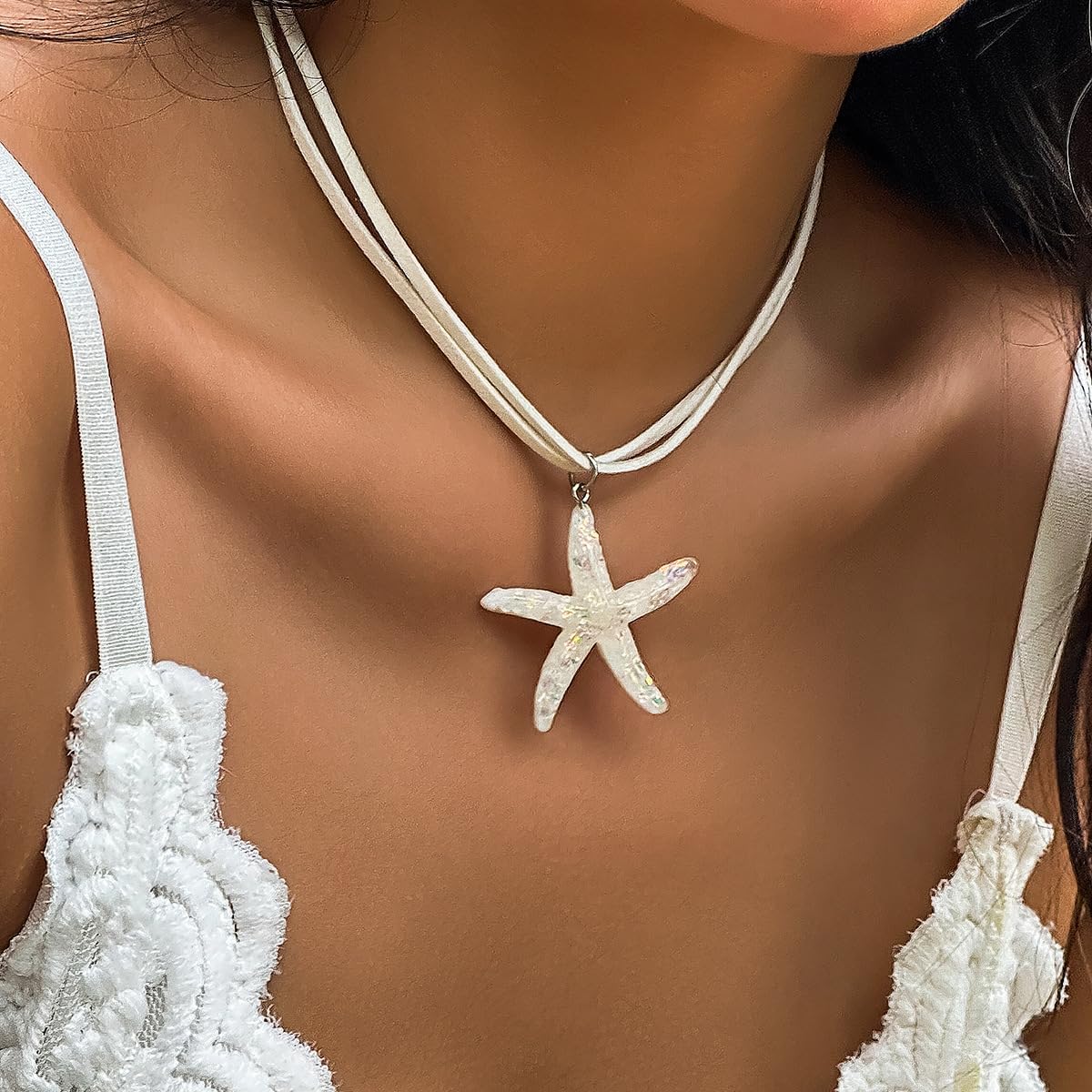 Starfish & Shell Gold Jewelry Set - Beachy Necklace & Earrings for Women