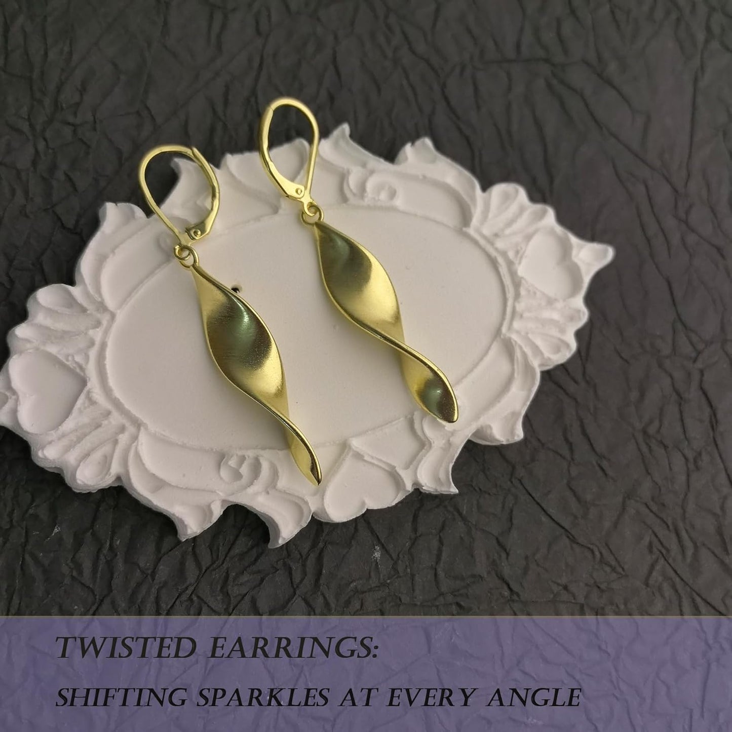 Sterling Silver Leverback Earrings for Women, 14K Gold and Silver Drop Dangle Earrings Jewelry Hypoallergenic