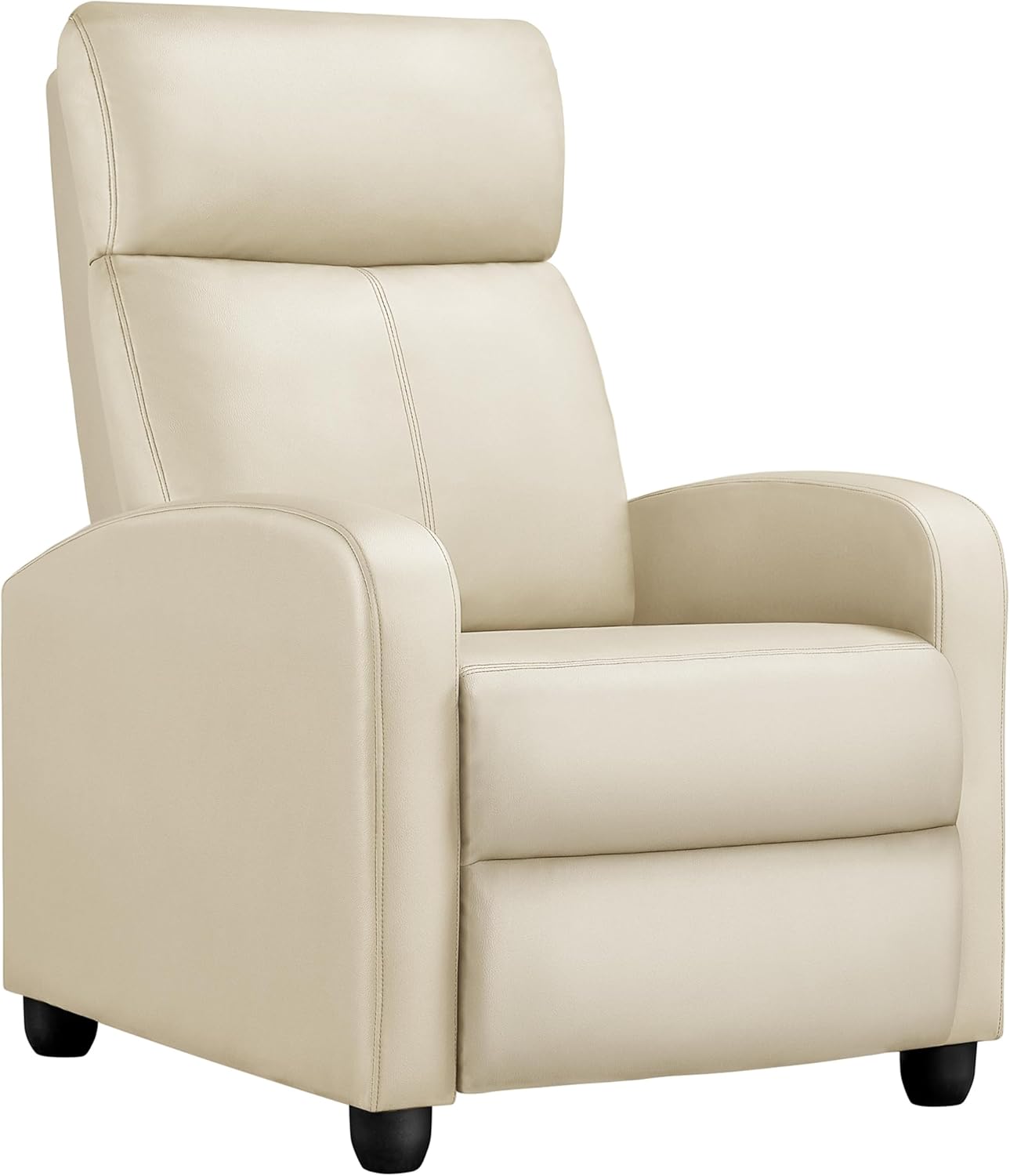 PU Leather Recliner Chair with Lumbar Support - Overstuffed High-Density Sponge Home Theater Seating Armchai