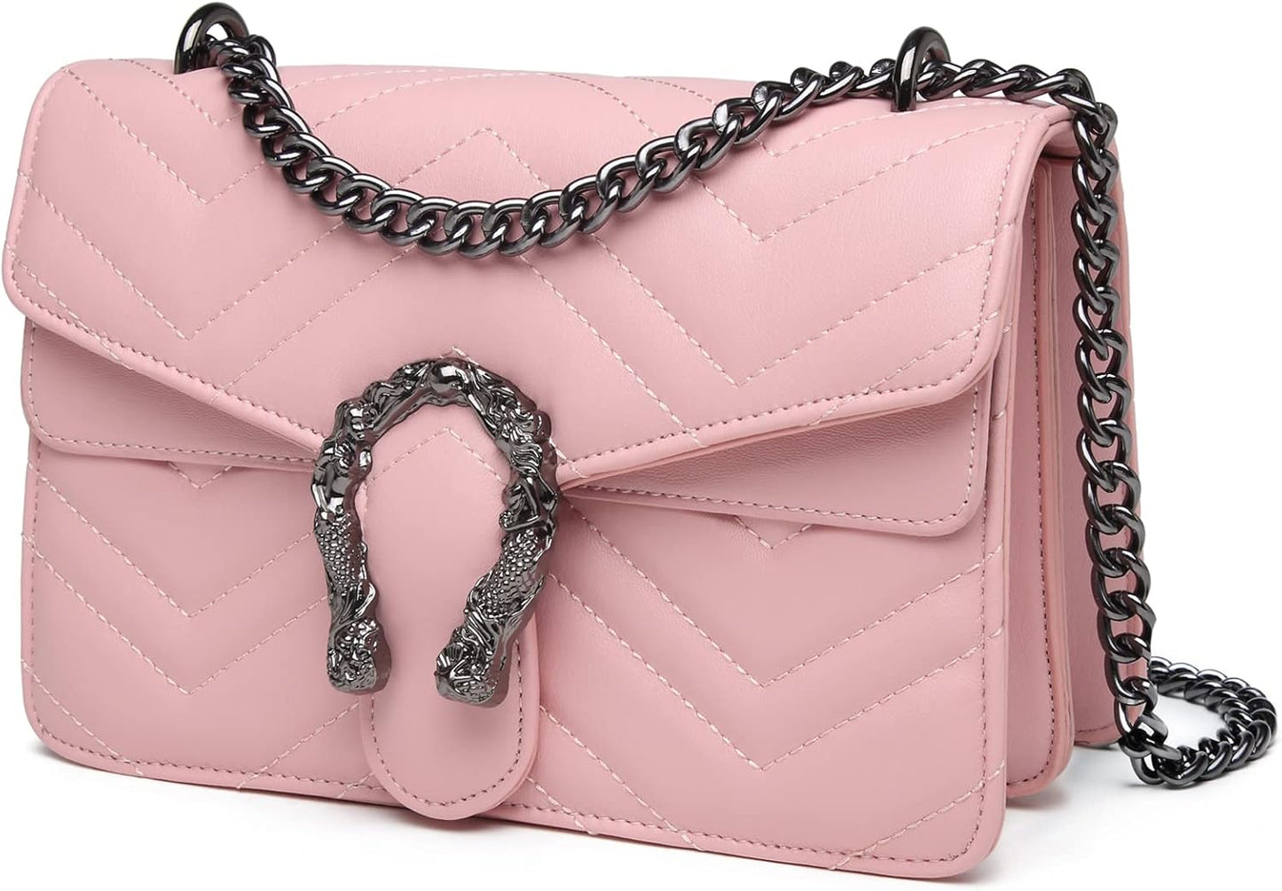Crossbody Bags for Women - Snake Printed Clutch Purses Leather Chain Shoulder Bags Evening Handbags