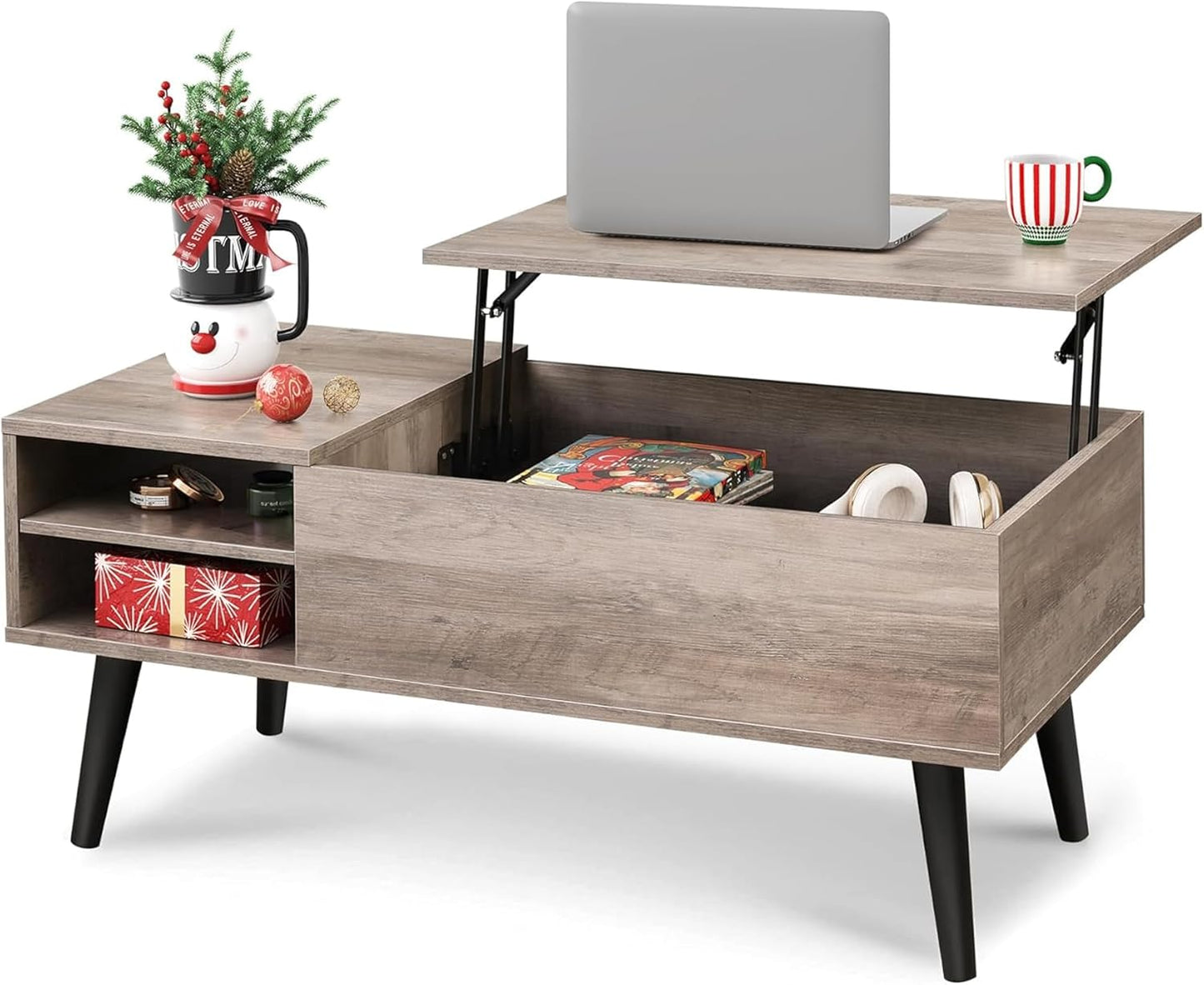 Lift Top Coffee Table for Living Room, with Storage, Adjustable Shelf and Storage Compartment