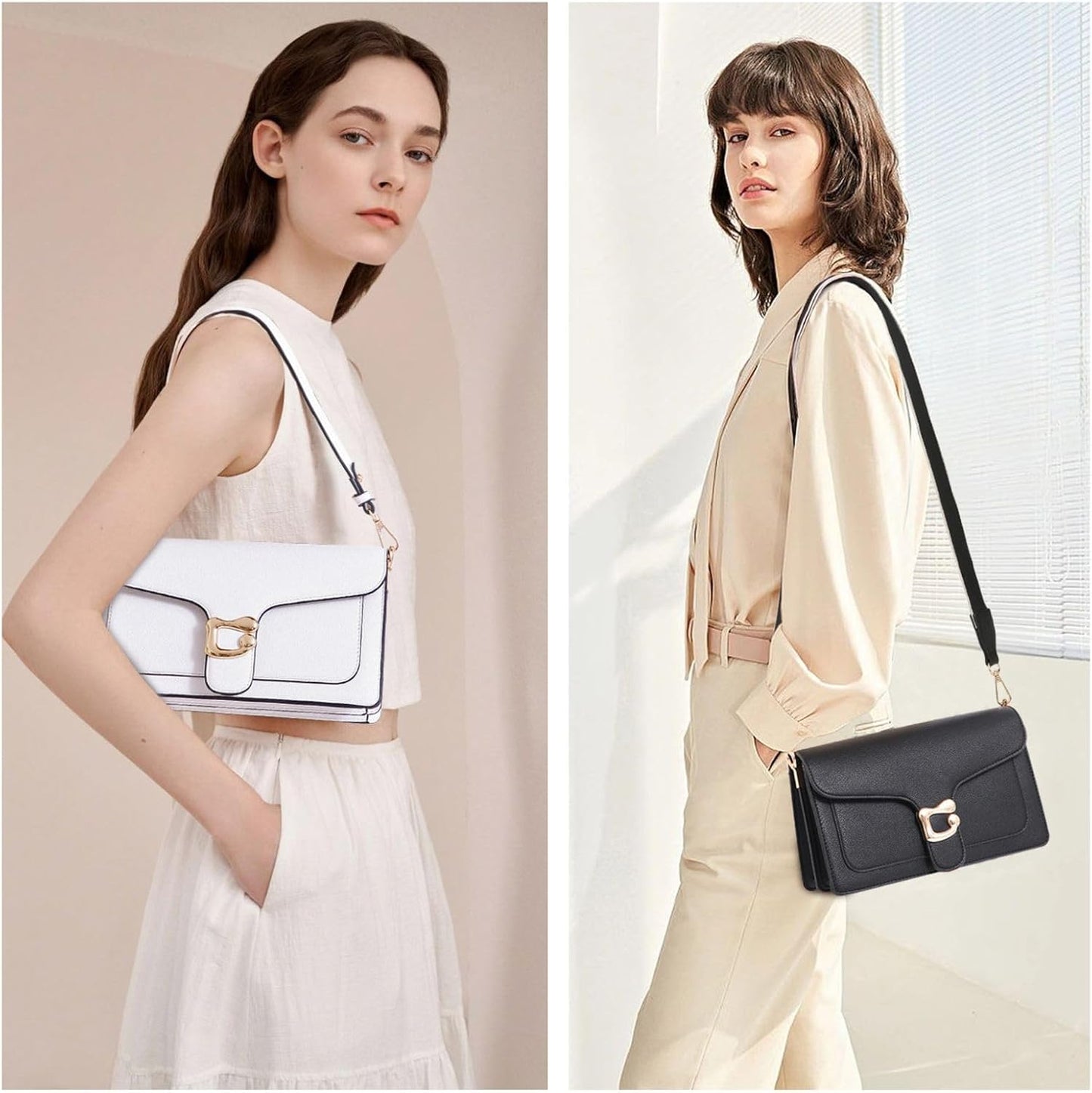 Crossbody Bags for Women Trendy - Small  Bag Leather Handbags Evening Clutch with 2 Straps