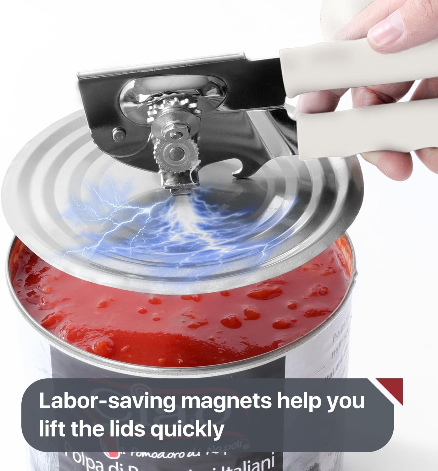 Hand Crank Can Opener Manual Heavy Duty with Comfortable Extra-long Handles