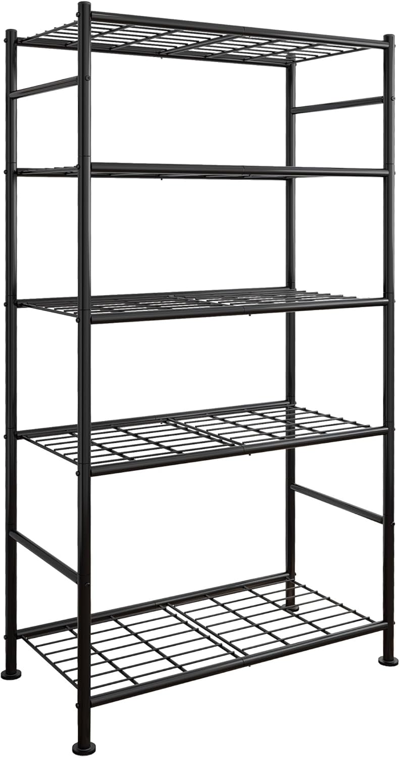 5 Tier Shelf Organizer, Heavy Duty Garage Shelving Unit with Leveling Feet Stable Metal Shelves