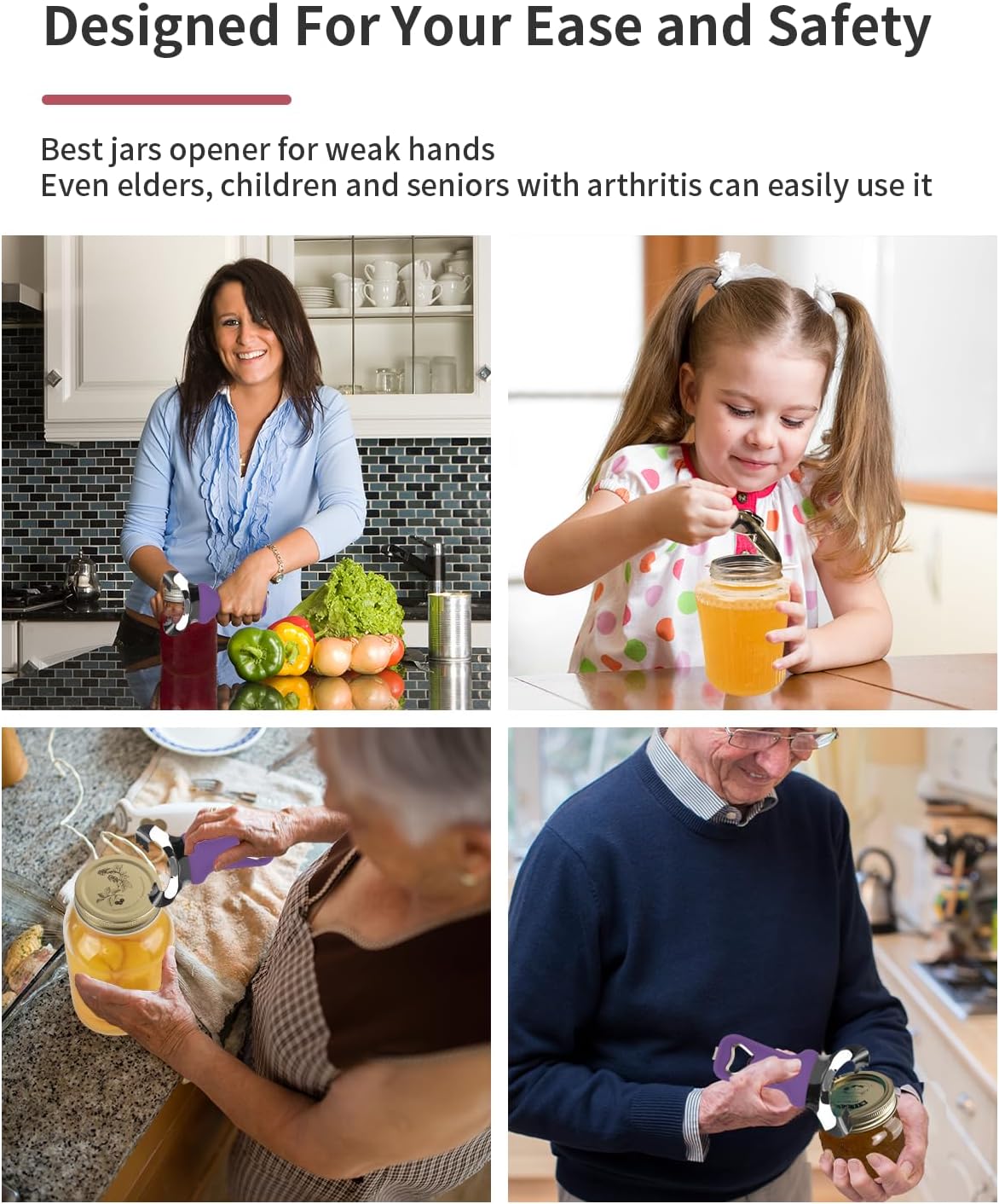 No-Dent Mason Jar Opener - Manual Multi-Purpose Canning Tool & Bottle Opener