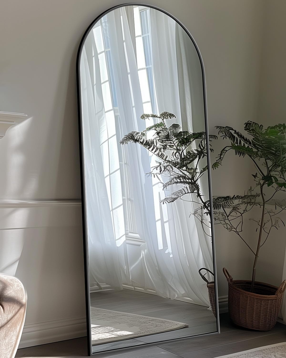 Full Length Mirror, 58"x18" Floor Mirror with Stand, Hanging Mounted Mirrors for Bedroom