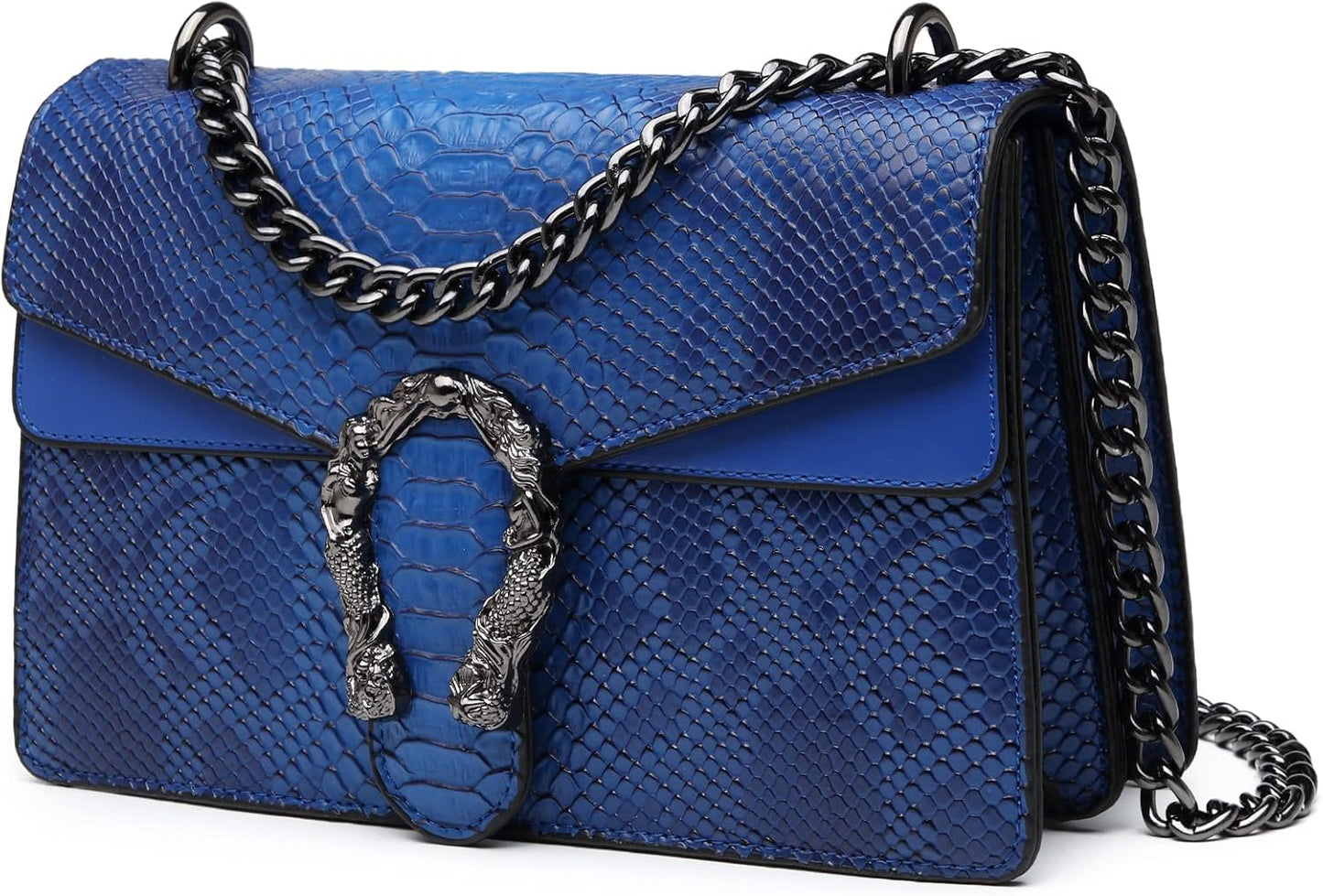 Crossbody Bags for Women - Snake Printed Clutch Purses Leather Chain Shoulder Bags Evening Handbags