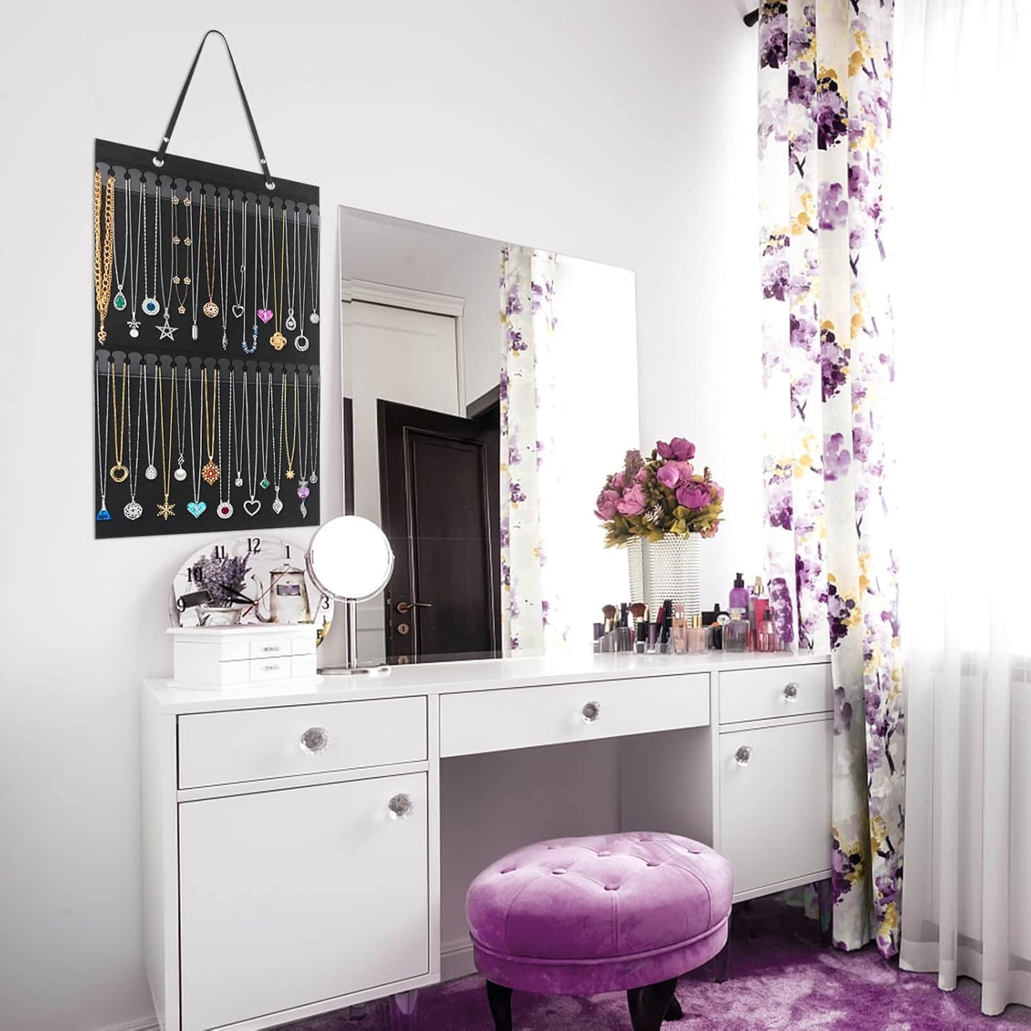 Hanging Necklaces Holder, Bracelets, and Ankles, Necklaces Display Storage Hanger for Wall