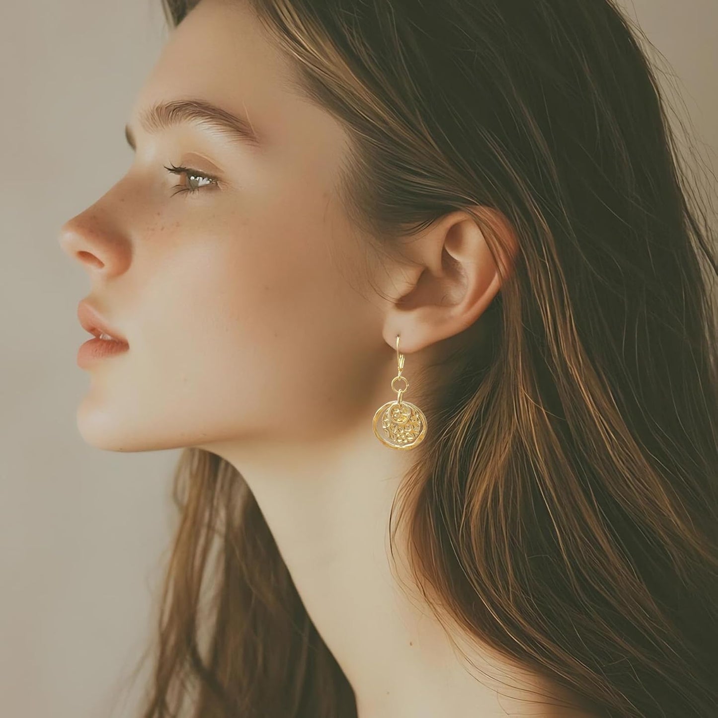 Sterling Silver Leverback Earrings for Women, 14K Gold and Silver Drop Dangle Earrings Jewelry Hypoallergenic