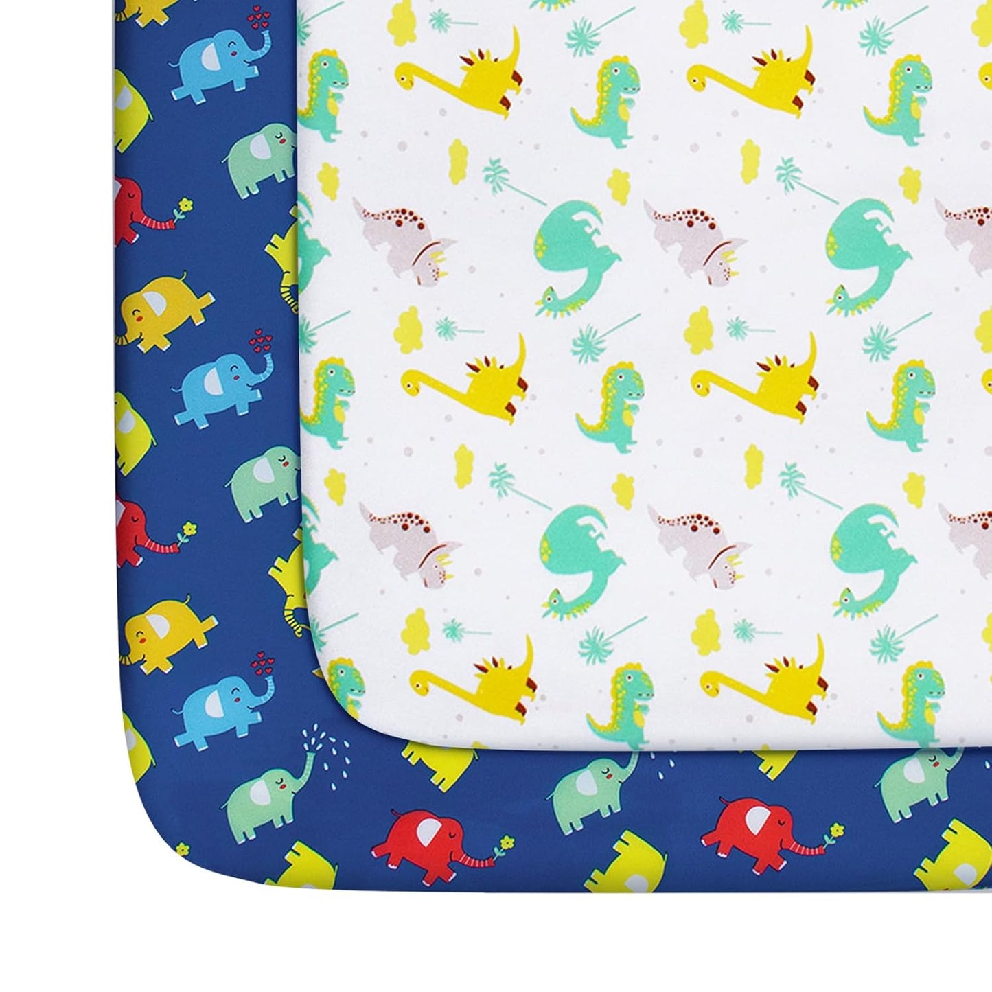 2 Pack Mini Crib Sheets, Stretchy Playard Fitted Sheet, Soft and Breathable Material, Stars & Bunny