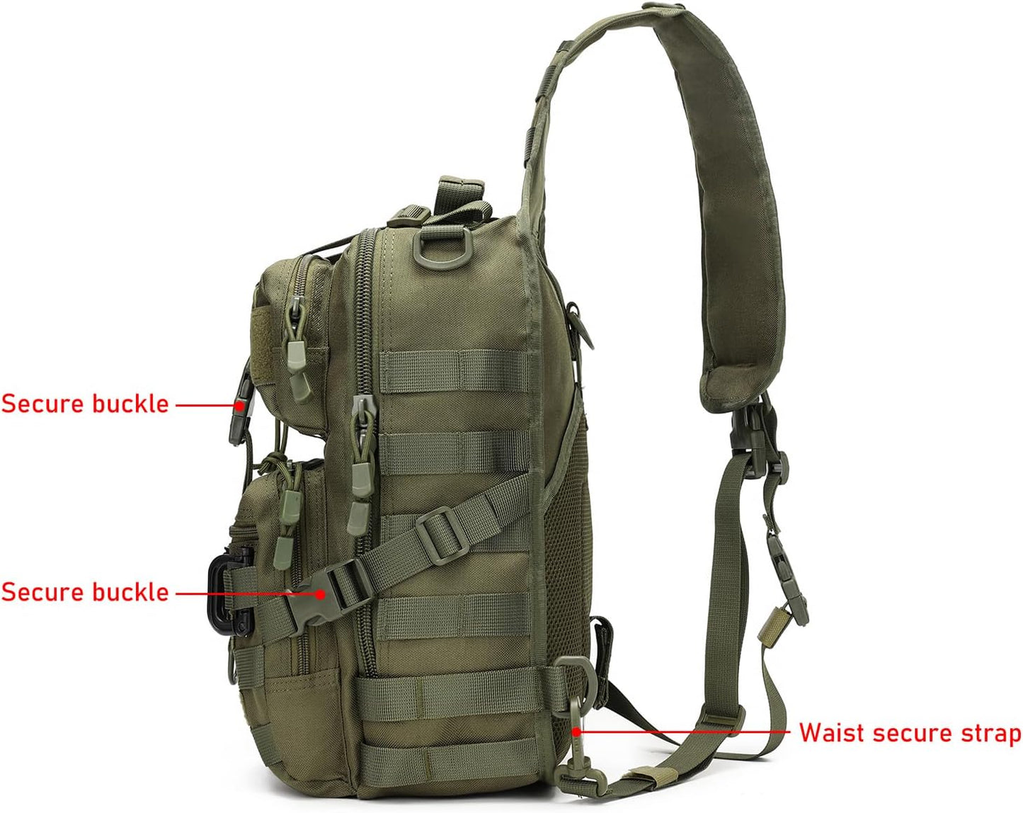 Tactical Sling Bag Backpack Military Rover Shoulder Sling Pack EDC Molle Crossbody Chest Pack
