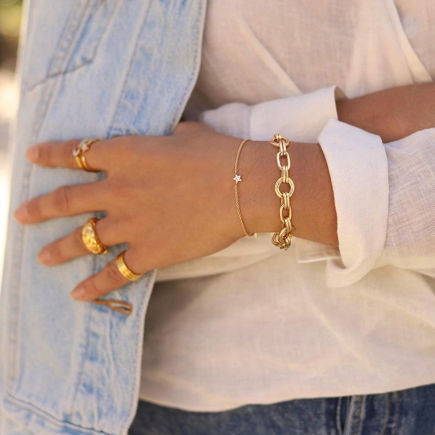 18k Gold Plated Personalized Chunky Cuban Oval Link Chain Bracelets for Men Toggle Rope Bracelet Jewelry for Women