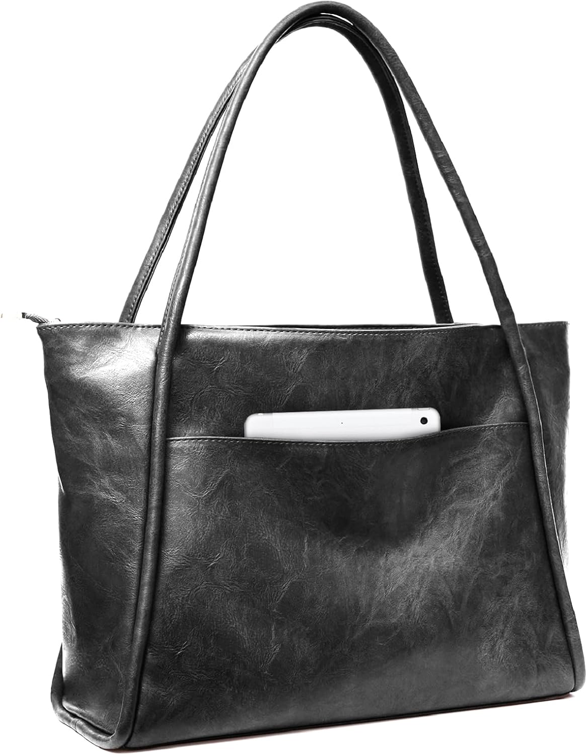 Large Tote Bag for Women Work with Zipper 16L Vegan Leather Ladies Travel Purses and Handbags