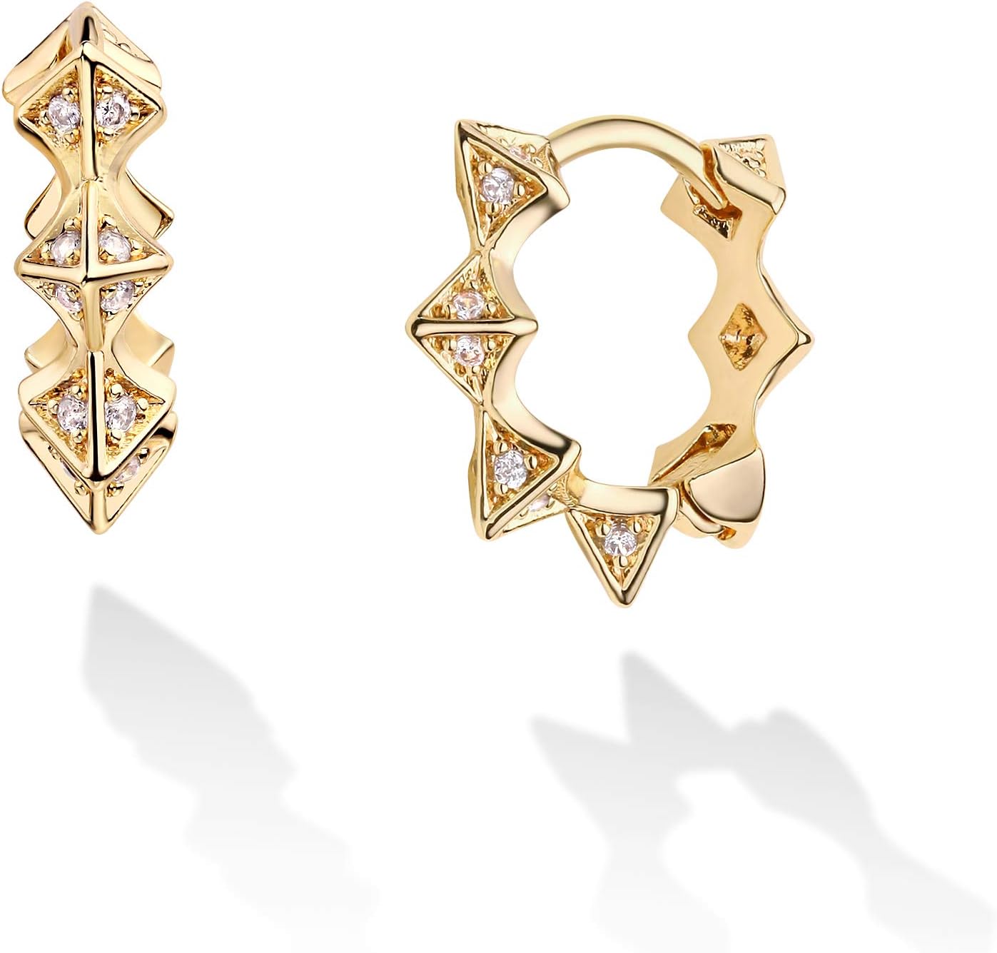 Cubic Zirconia Huggie Earrings 14k Gold Plated Tiny Earrings Small Huggie Hoop Earrings Simple Lightweight Hoops Gift for Women