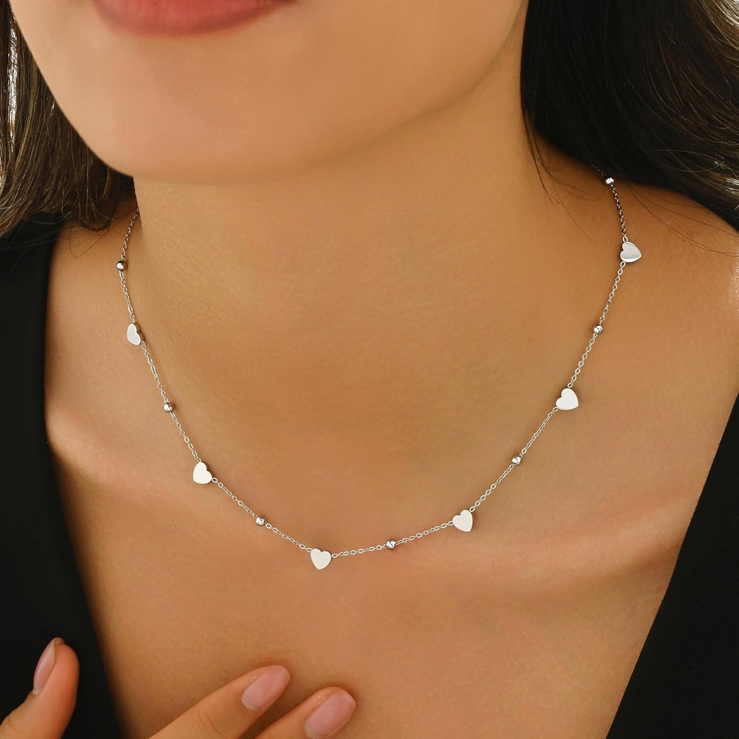 Colorful Beaded Necklace - Freshwater Pearl & Evil Eye Pendant, Stainless Steel 18K Gold Plated Y2K Trendy Jewelry for Women & Teen Girls