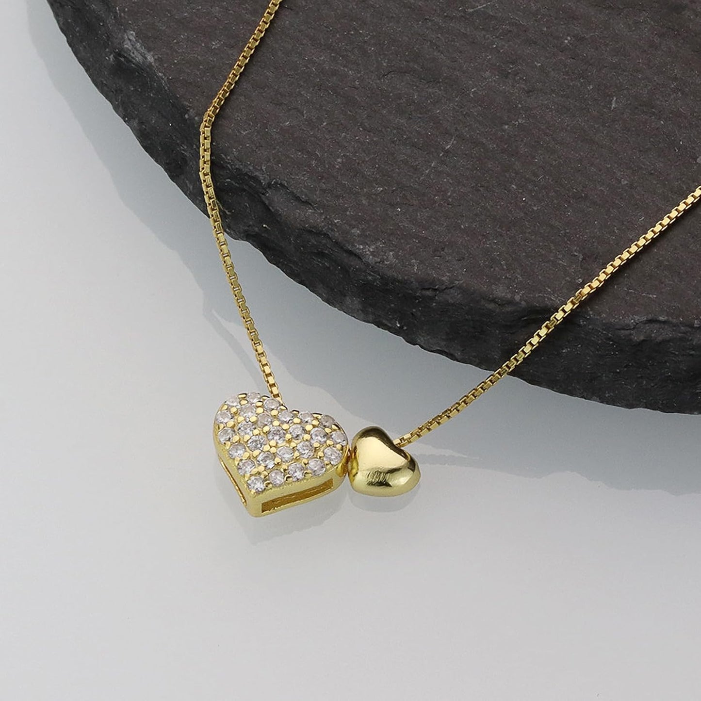 S925 Silver & 14K Gold Plated Heart Necklace: Dainty CZ Infinity Love with Opal & North Star Pendant, Trendy Birthday Gift for Mom/Daughter