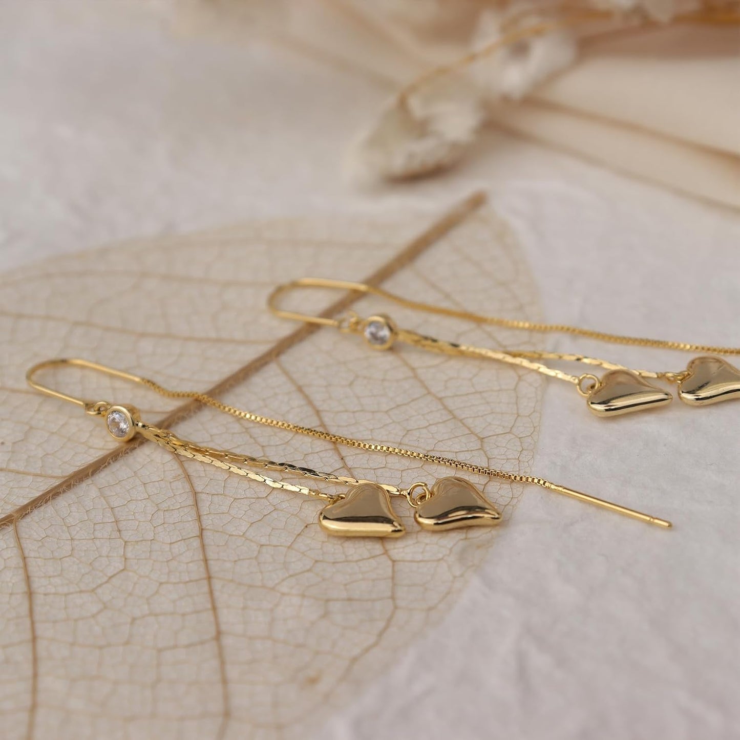 Sonateomber Gold Long Chain Threader Earrings for Women - Fashion Statement Drop Dangle Thread Earrings Jewelry Gift