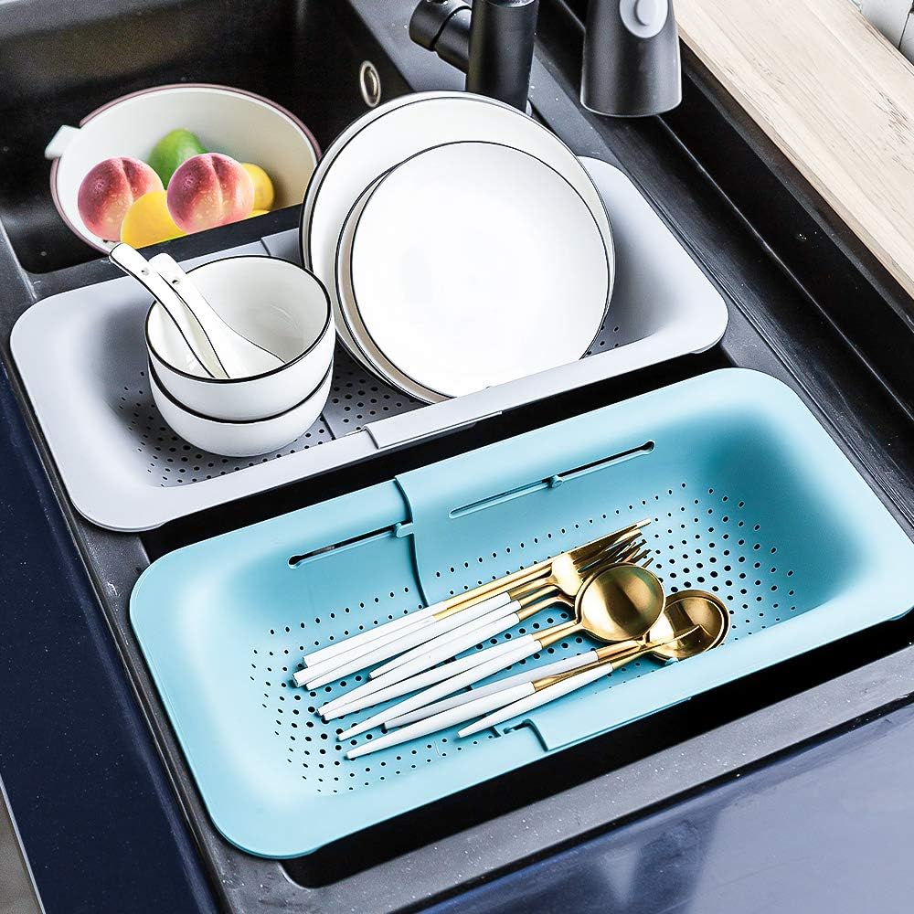 Collapsible Sink Colanders and Strainers Basket Over the Sink Colander Collapsible Colander Extendable Plastic Fruit