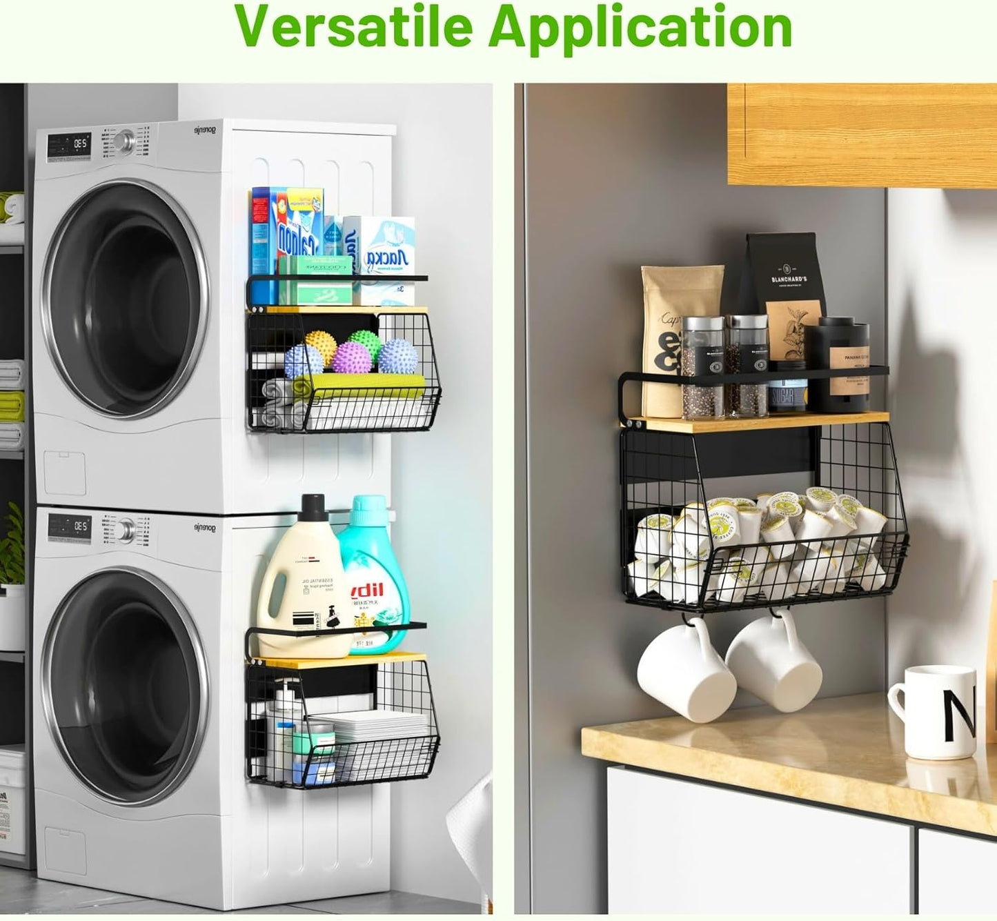 Magnetic Shelf for Fridge with Wood Lid, Fruit Potato and Onion Storage Bins, Pantry Organizers & Storage