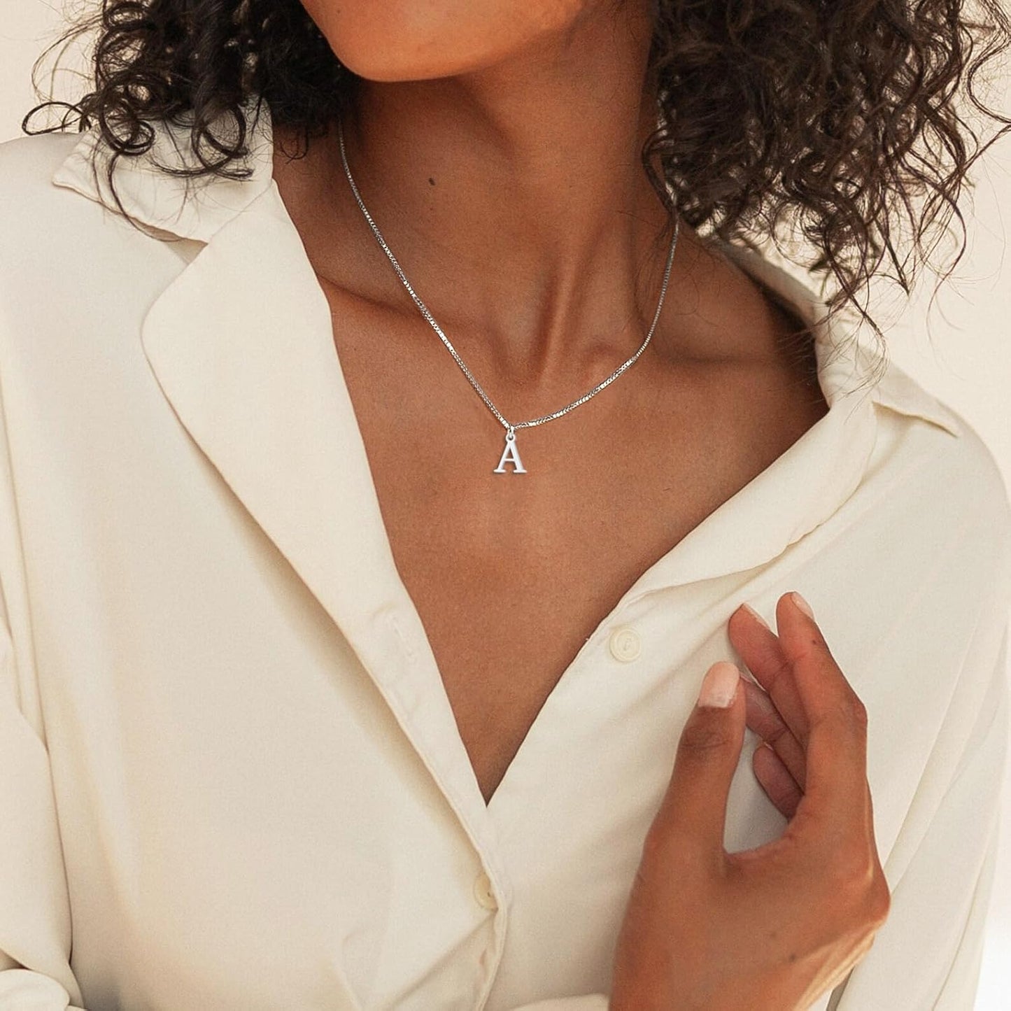 Women's Gold/Silver A-Z Initial Necklace - 14K Gold Plated Dainty Letter Pendant, Personalized Name Jewelry Gift