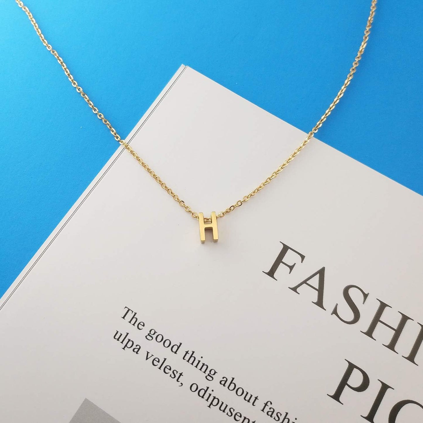 Initial Necklace: 18K Gold Plated Personalized Tiny Letter Name Pendant for Women