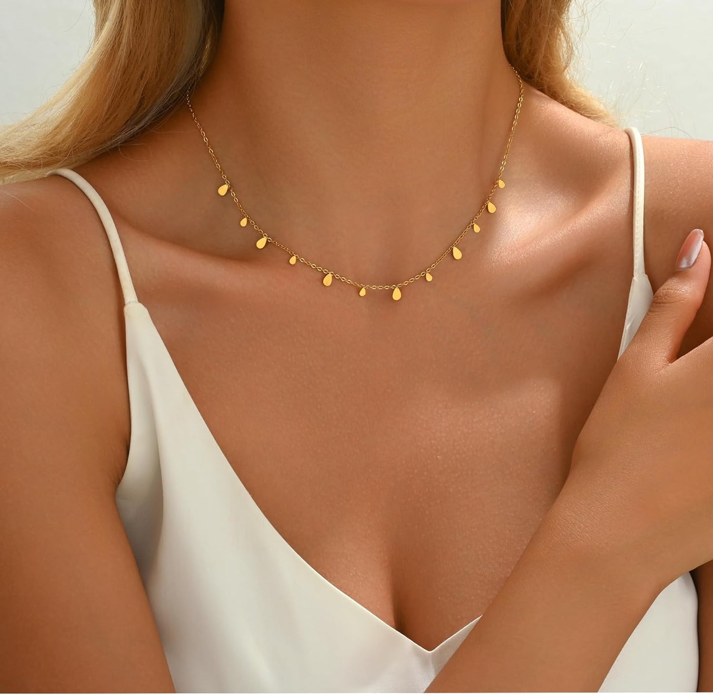 Colorful Beaded Necklace - Freshwater Pearl & Evil Eye Pendant, Stainless Steel 18K Gold Plated Y2K Trendy Jewelry for Women & Teen Girls