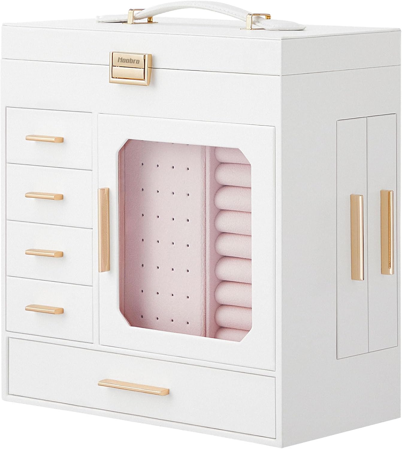 Jewelry Box with Mirror, Organizer Box with Capacious Storage Space, Jewelry Holder Organizer
