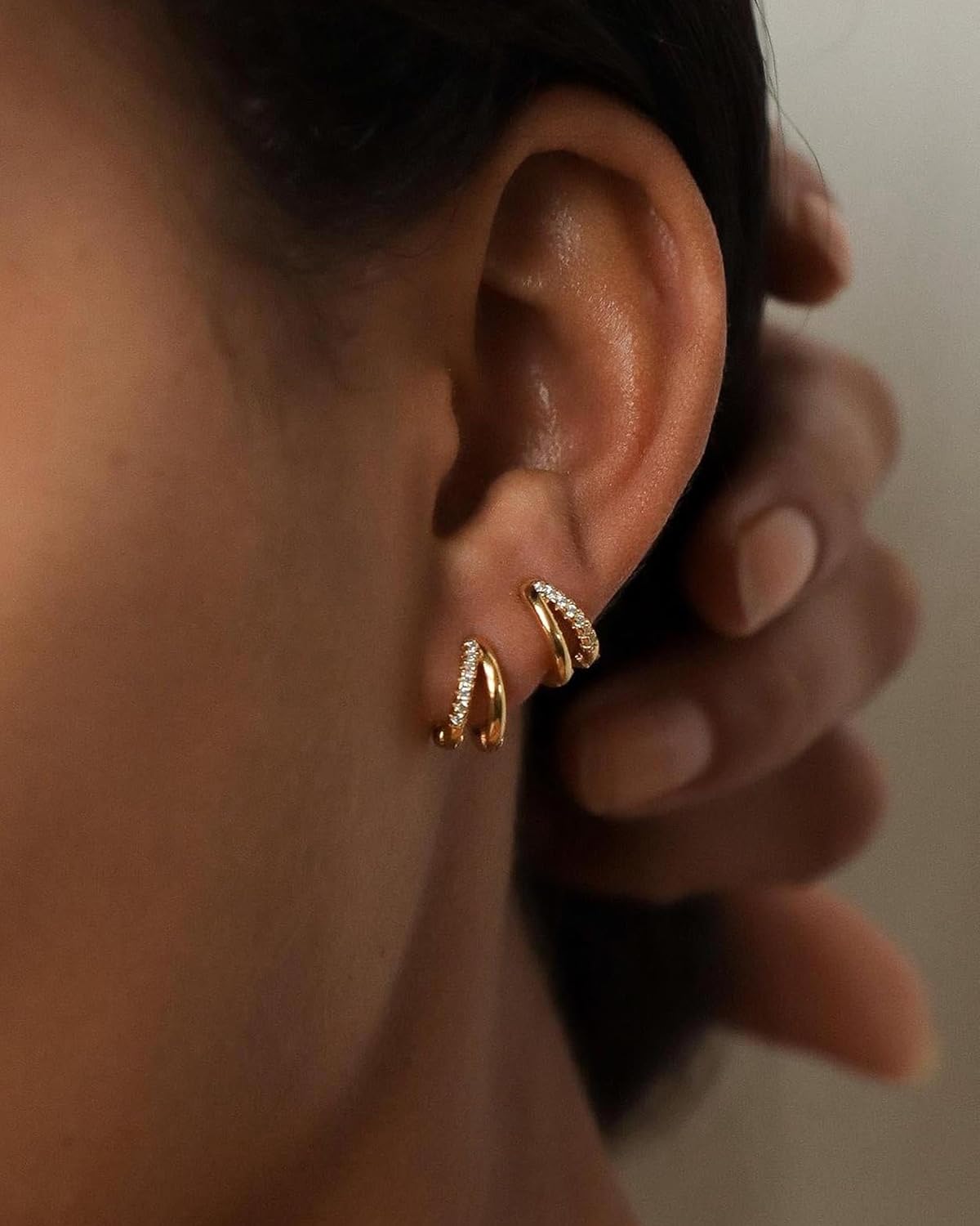 Gold Hoop Earrings for Women,14K Gold Huggie Hoop Earrings for Gift