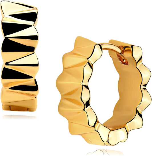 Cubic Zirconia Huggie Earrings 14k Gold Plated Tiny Earrings Small Huggie Hoop Earrings Simple Lightweight Hoops Gift for Women