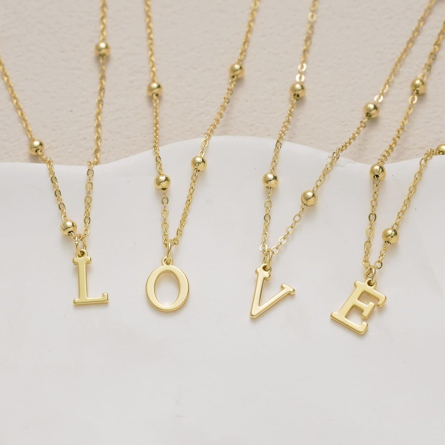 Women's Dainty 14k Gold Plated A-Z Initial Letter Pendant Choker Necklace - Non Tarnish Trendy Jewelry Gift