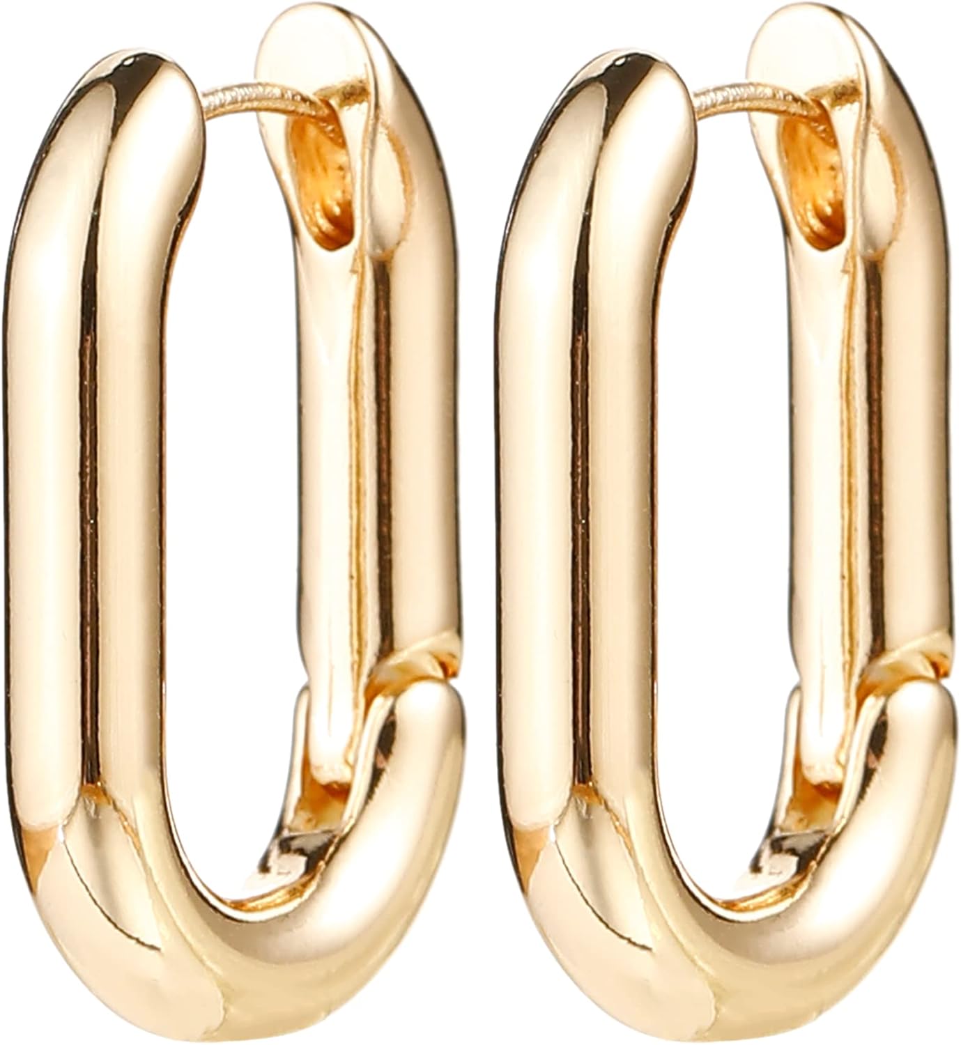 Gold Chunky Hoop Earrings Set for Women, 14K Gold Plated Twisted Huggie Hoop Earring, Thick Open Hoops Set Lightweight