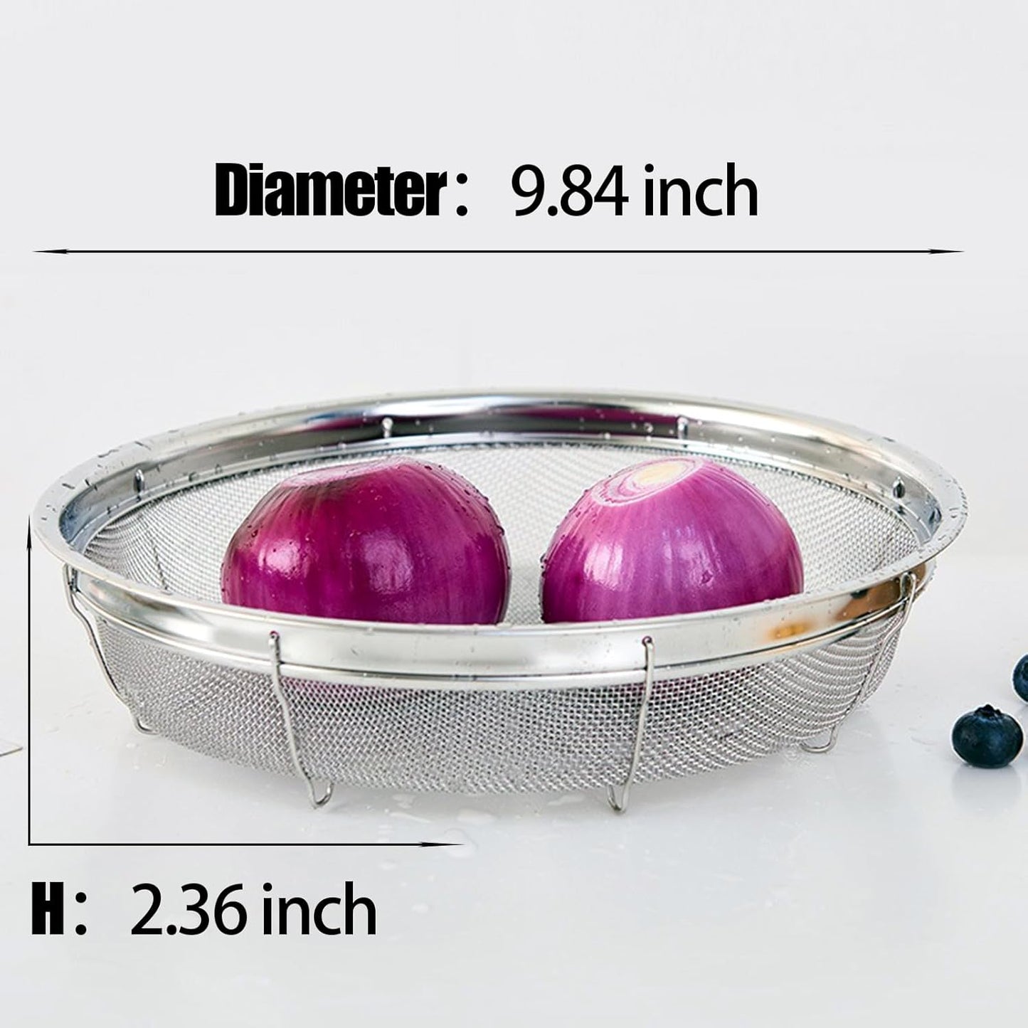Fine Mesh Strainer for Kitchen, Stainless Steel Colander Bowl for Pasta, Rice, Fruit,