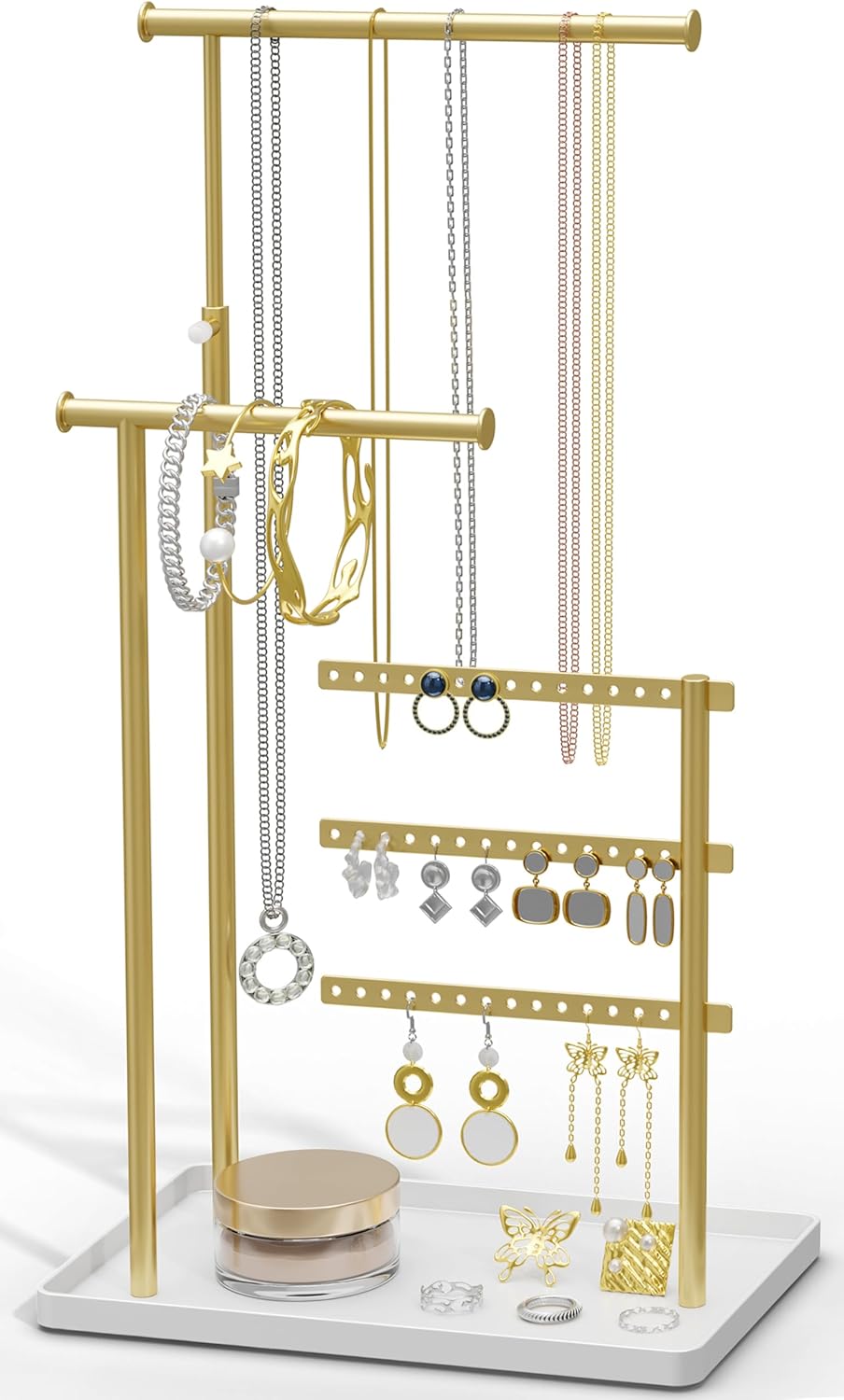 Adjustable Sturdy Jewelry Hanger for Necklaces, Earrings, Bracelets, Rings, Jewlery Display and Storage