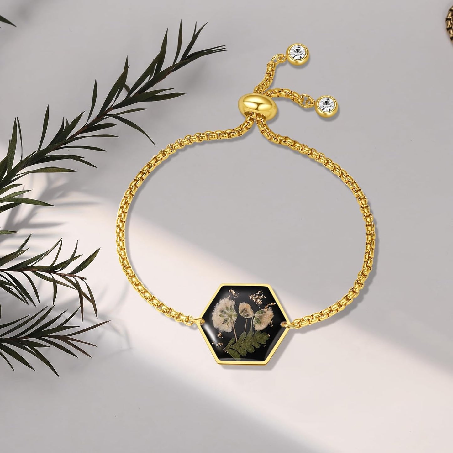 Pressed Wildflower Bracelet | Pressed Flower Bracelet | Gold/Silver Pressed Flower Jewelry | Personalized Handmade Jewelry