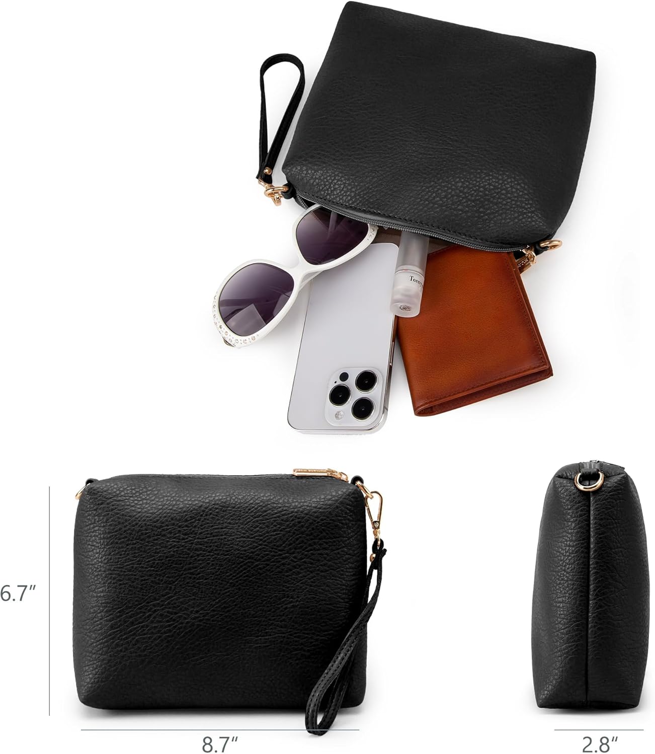 Hobo Bags Purse for Women Ultra Soft Foldable Shoulder Slouchy Handbags with Cosmetic bag