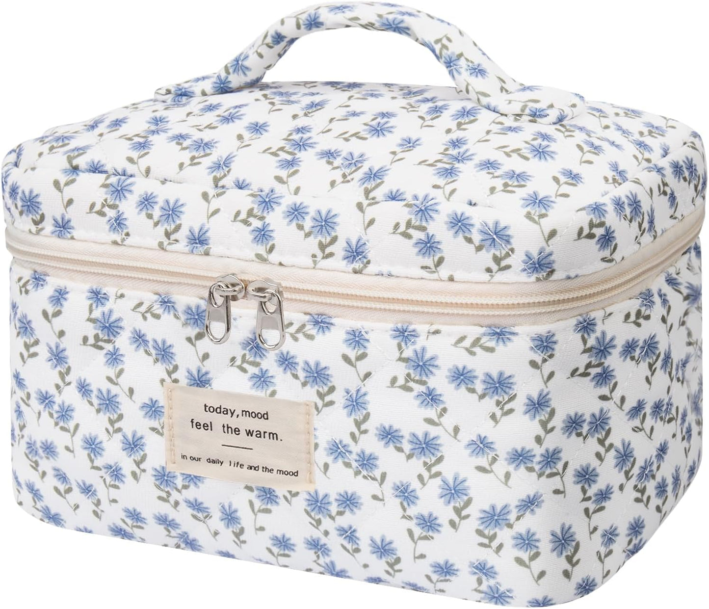Large Makeup Bag, Cute Cosmetic Bag for Women Girls, Floral Coquette Aesthetic Toiletry Bag, Travel Make Up Organizer Bag (BDLH)