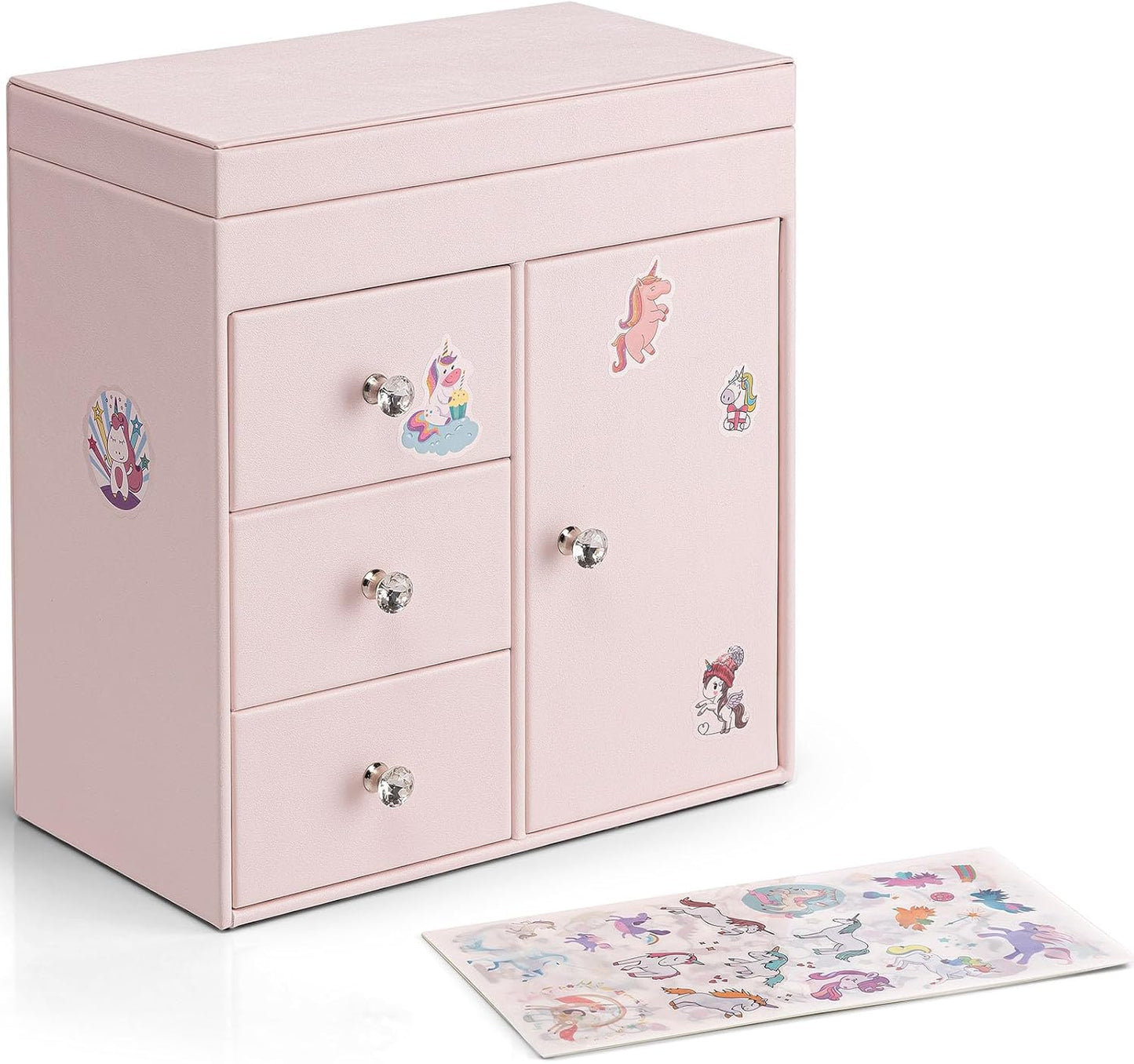 Musical Jewelry Box Girls, with Ballerina for Birthday Bedroom Decor, 4 Layer Girl Jewelry Gifts