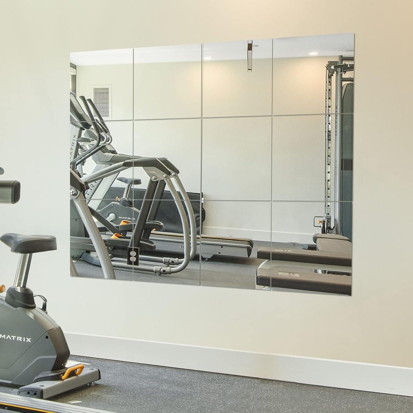 Home Gym Mirrors 12 Inch x 12count Wall Mounted Mirror Glass Frameless Full Length Mirror