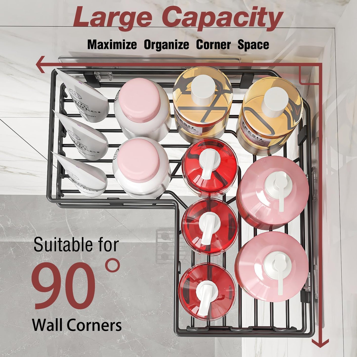 Shower Caddy Corner with Soap Holder, No Drilling Shower , Adhesive Shower Organizer, 4-Pack
