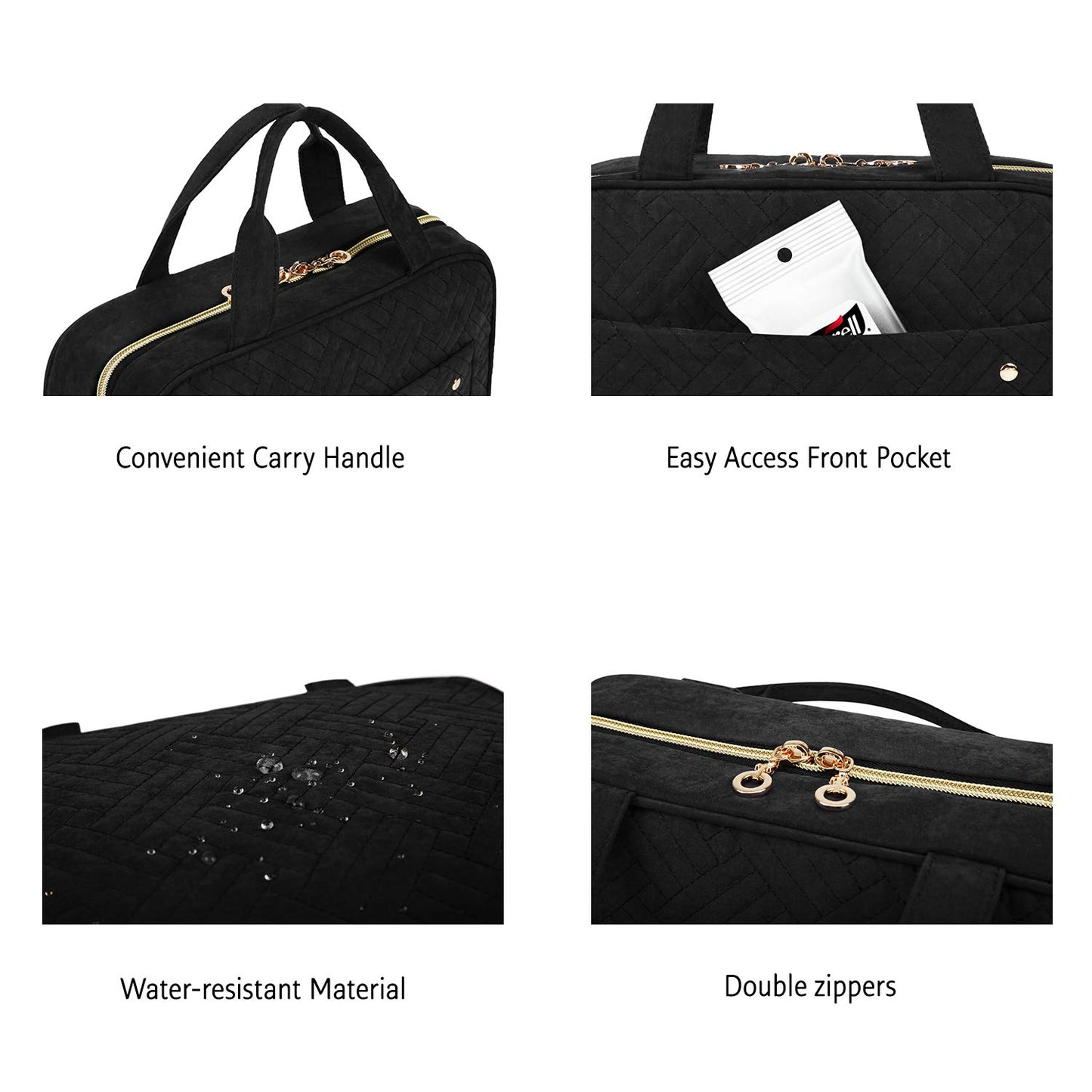 Toiletry Bag Travel Bag with Hanging Hook, Water-resistant Makeup Cosmetic Bag Travel Organizer