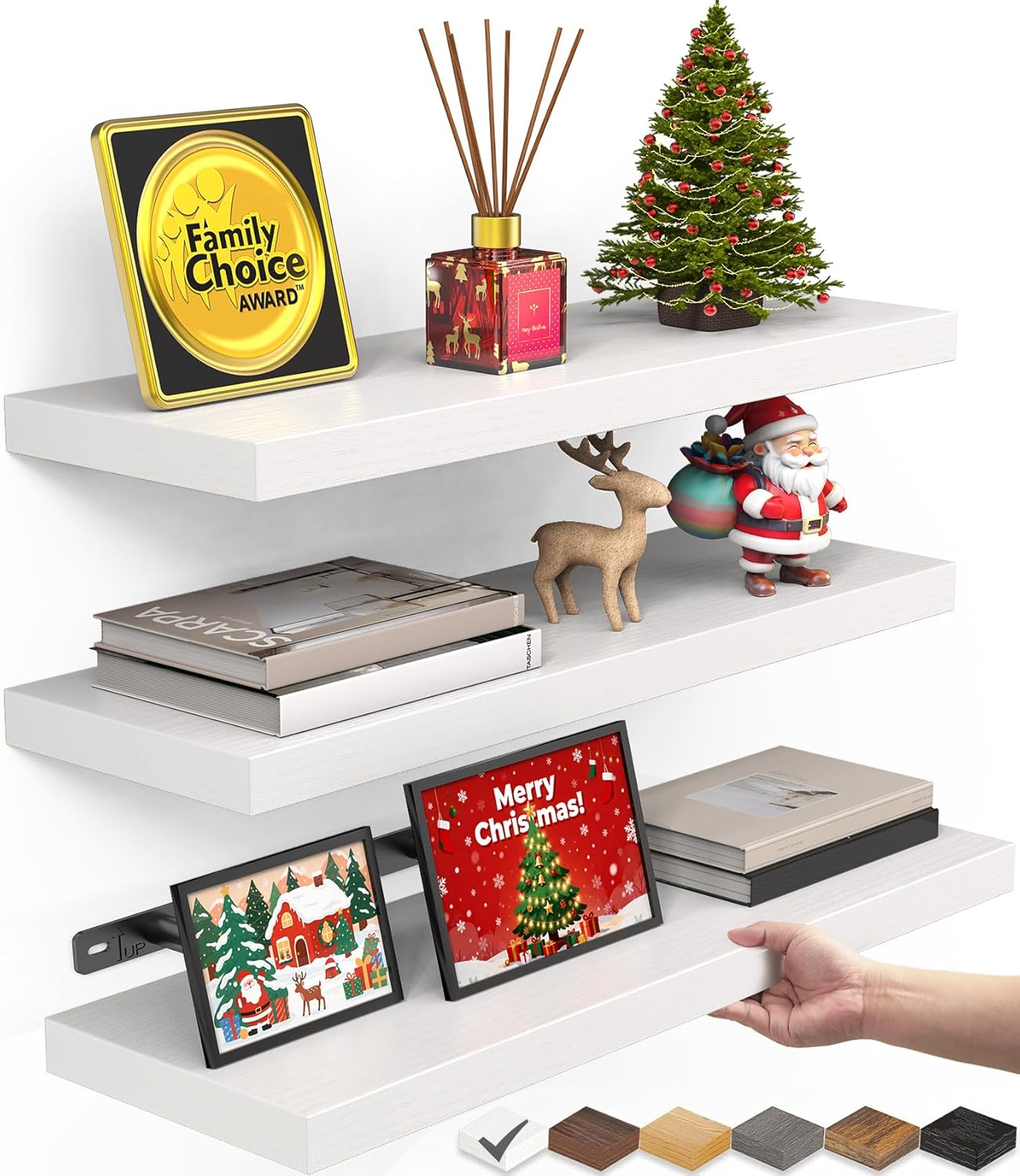 Floating Shelves for Wall, Wall Mounted Rustic Wood Shelves Books/Storage/Room Decor