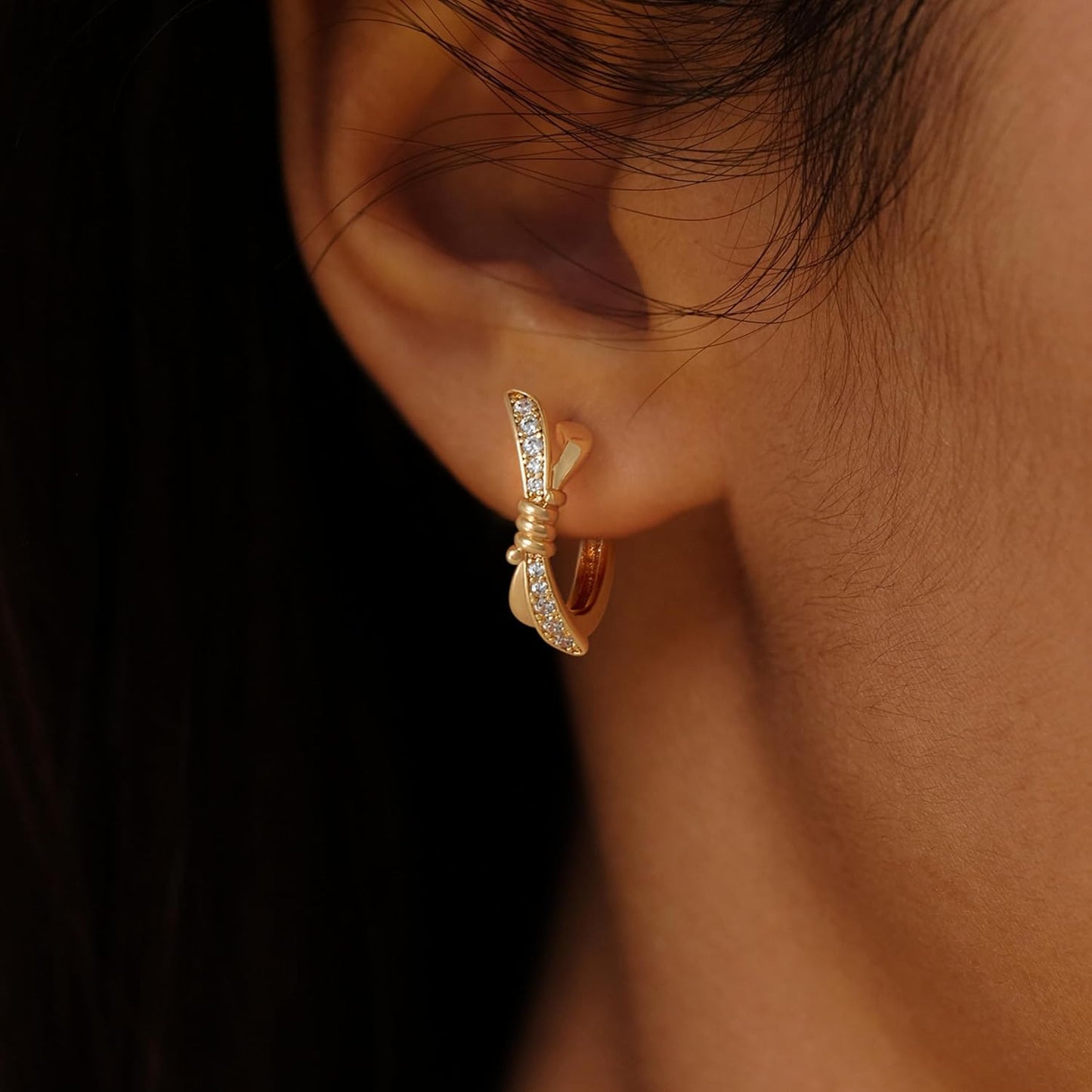 Cubic Zirconia Huggie Earrings 14k Gold Plated Tiny Earrings Small Huggie Hoop Earrings Simple Lightweight Hoops Gift for Women