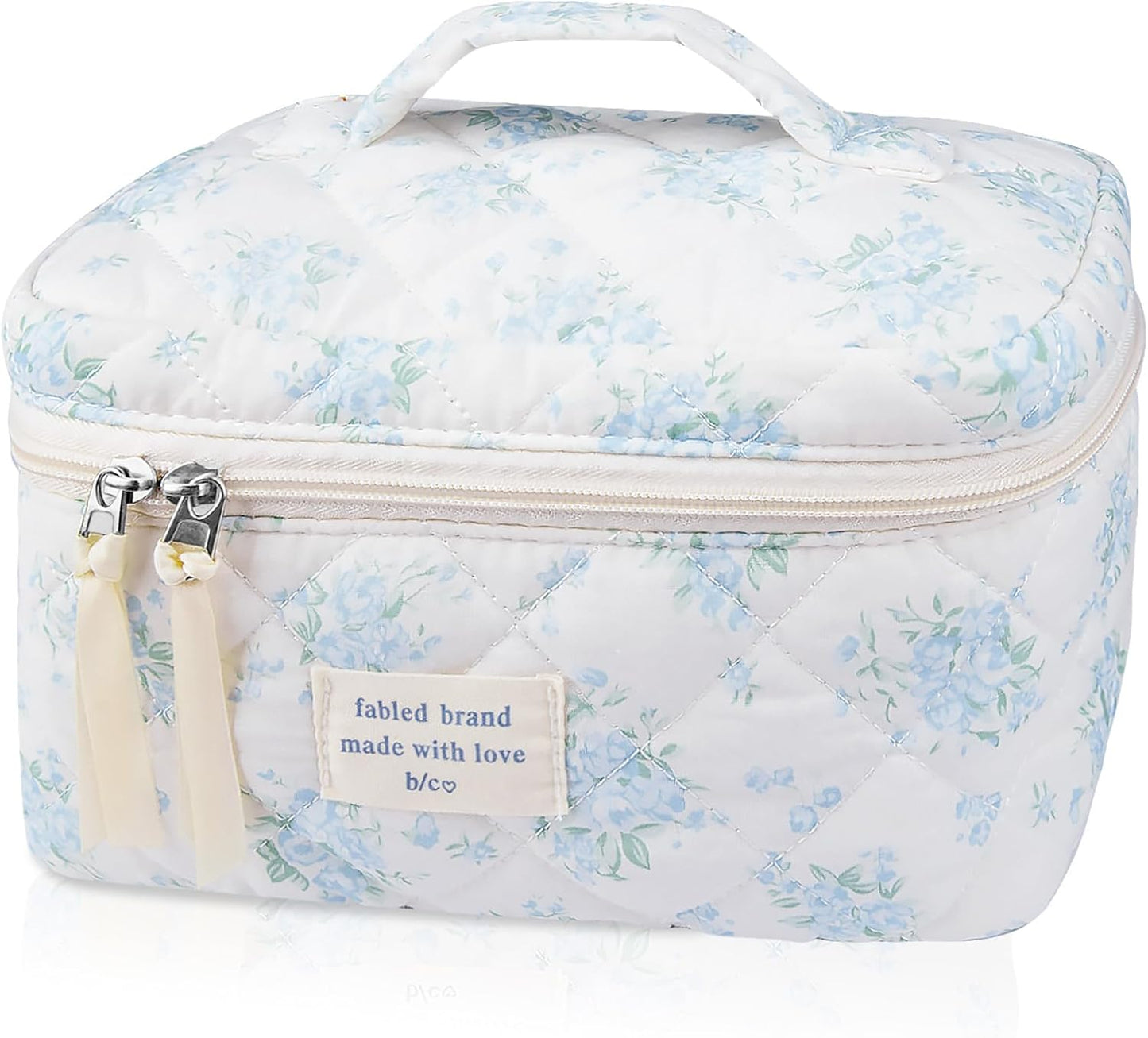 Large Makeup Bag, Cute Cosmetic Bag for Women Girls, Floral Coquette Aesthetic Toiletry Bag, Travel Make Up Organizer Bag (BDLH)